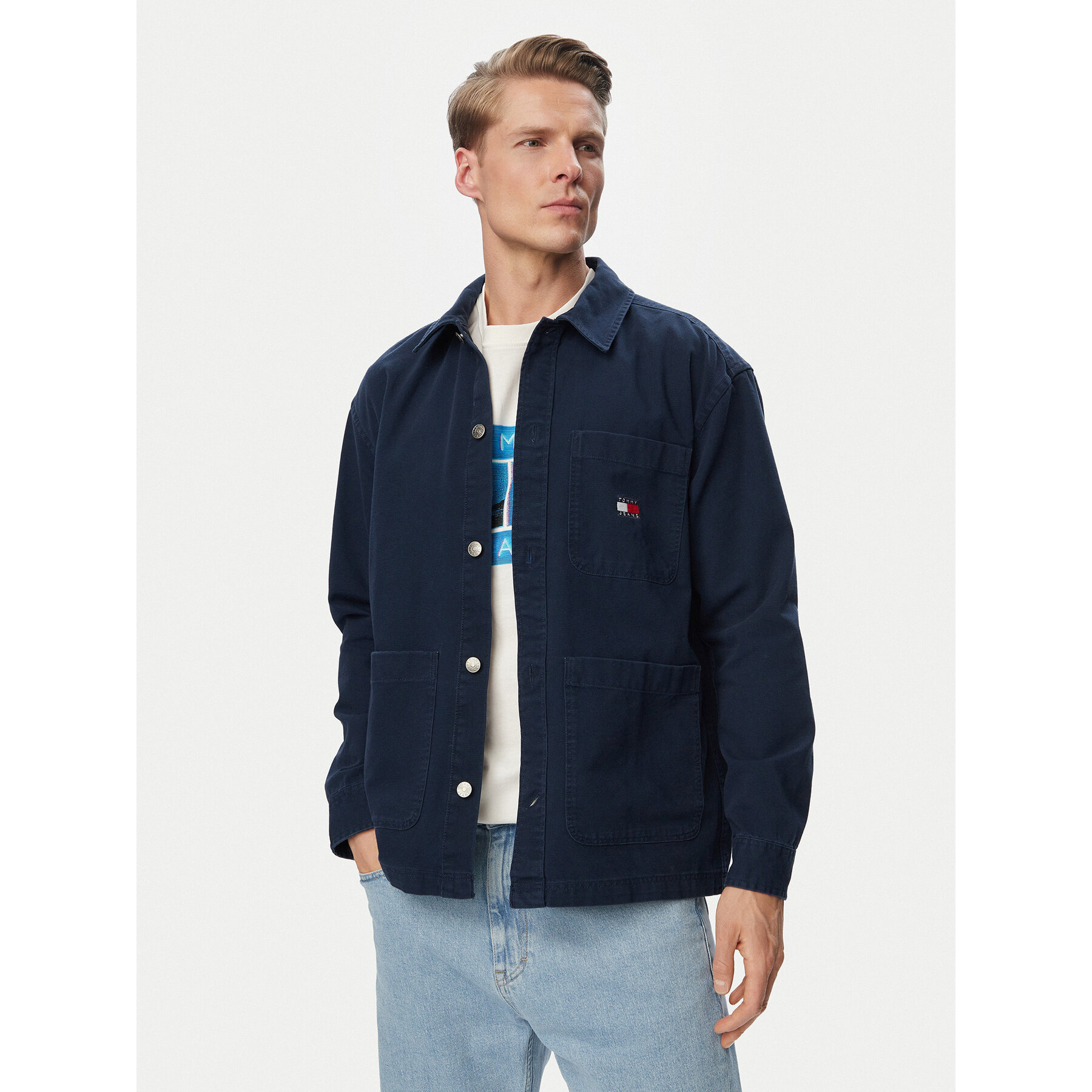 Tommy Jeans Jeansjacke DM0DM20236 Dunkelblau Regular Fit