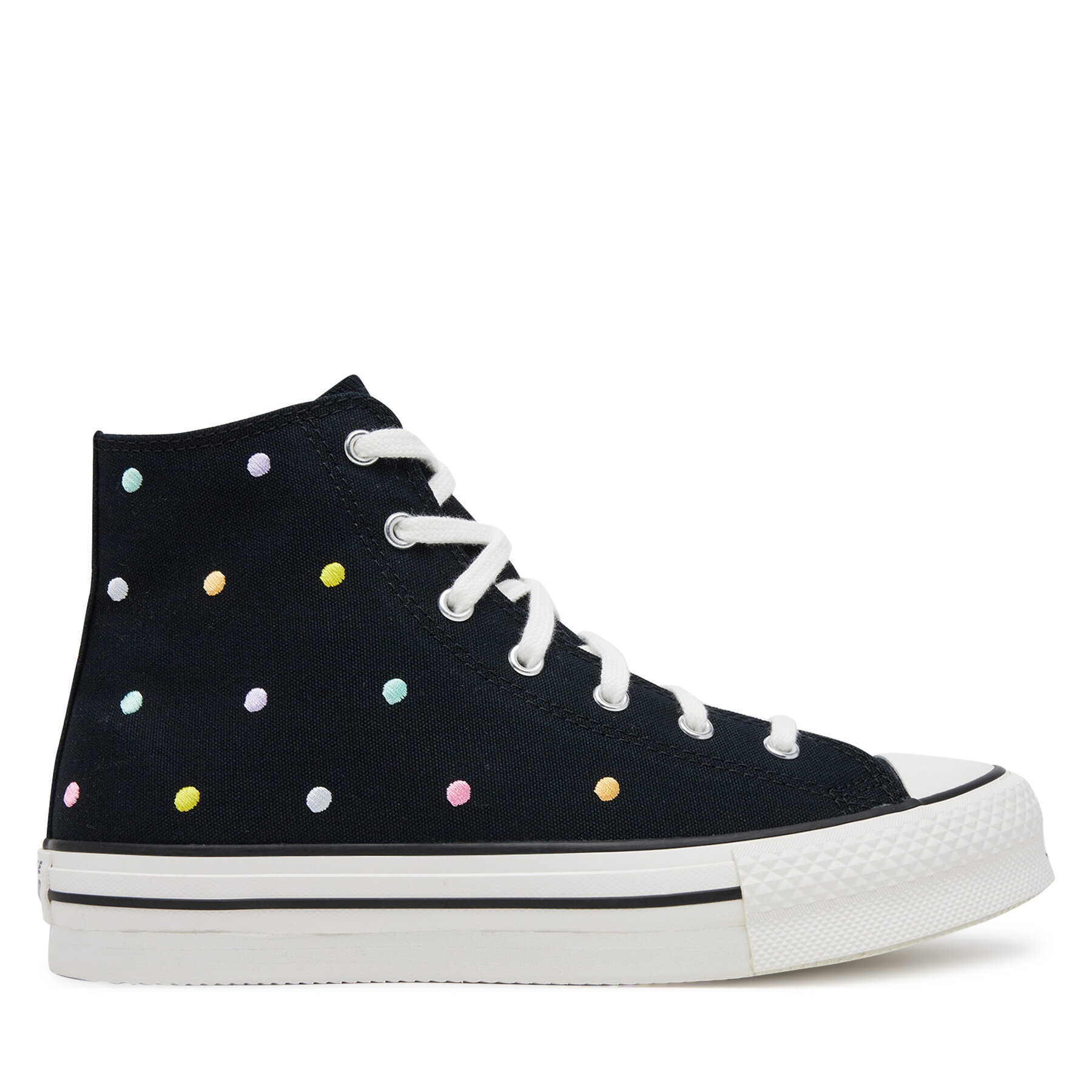 Plátenky Converse Chuck Taylor All Star Lift Polka Dots Platform A12608C Čierna