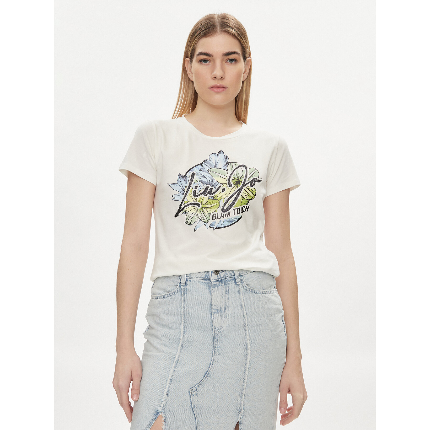 Liu Jo Sport T-Shirt TA4202 JS003 Εκρού Regular Fit