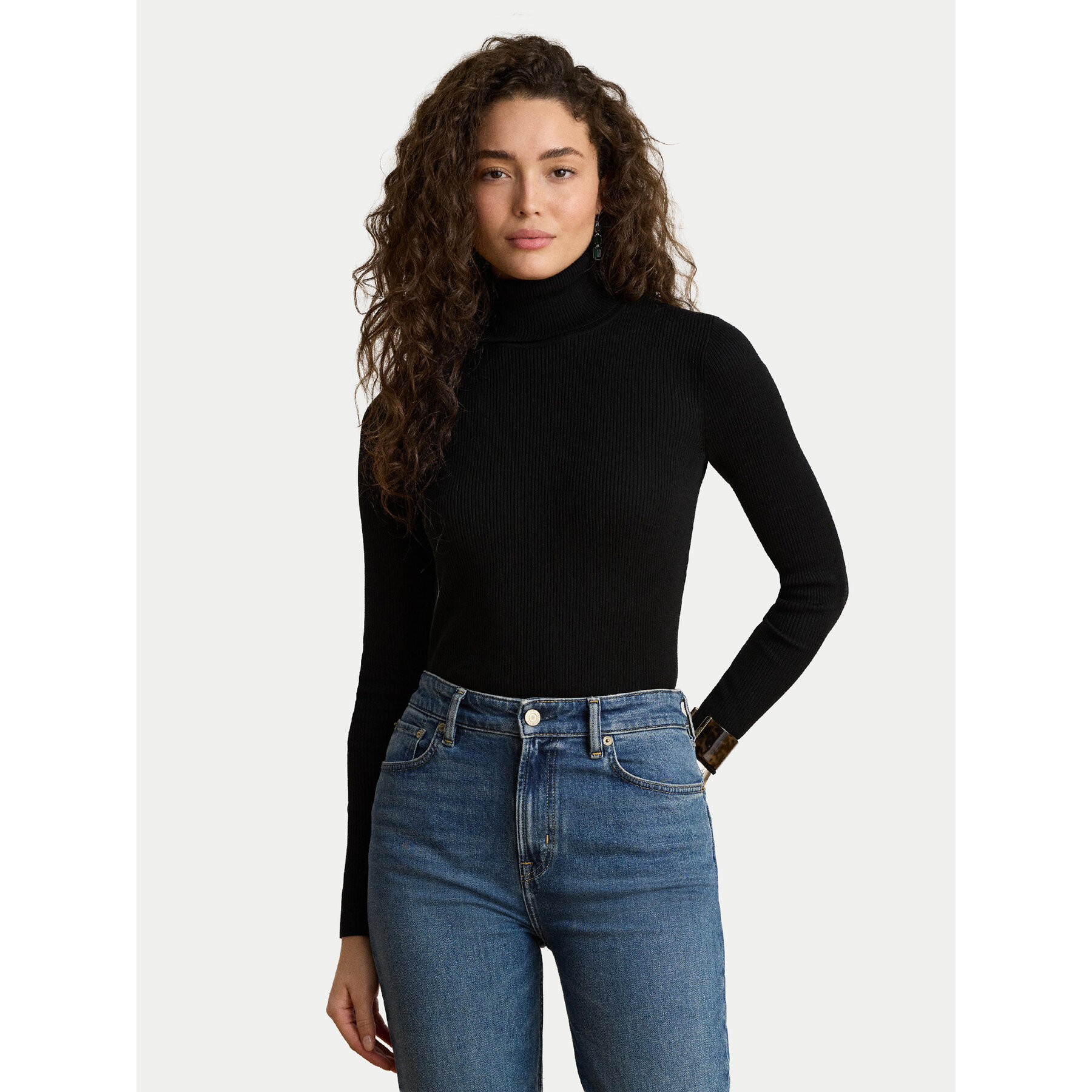 LAUREN RALPH LAUREN Rollkragenpullover 200B22258002 Schwarz Slim Fit