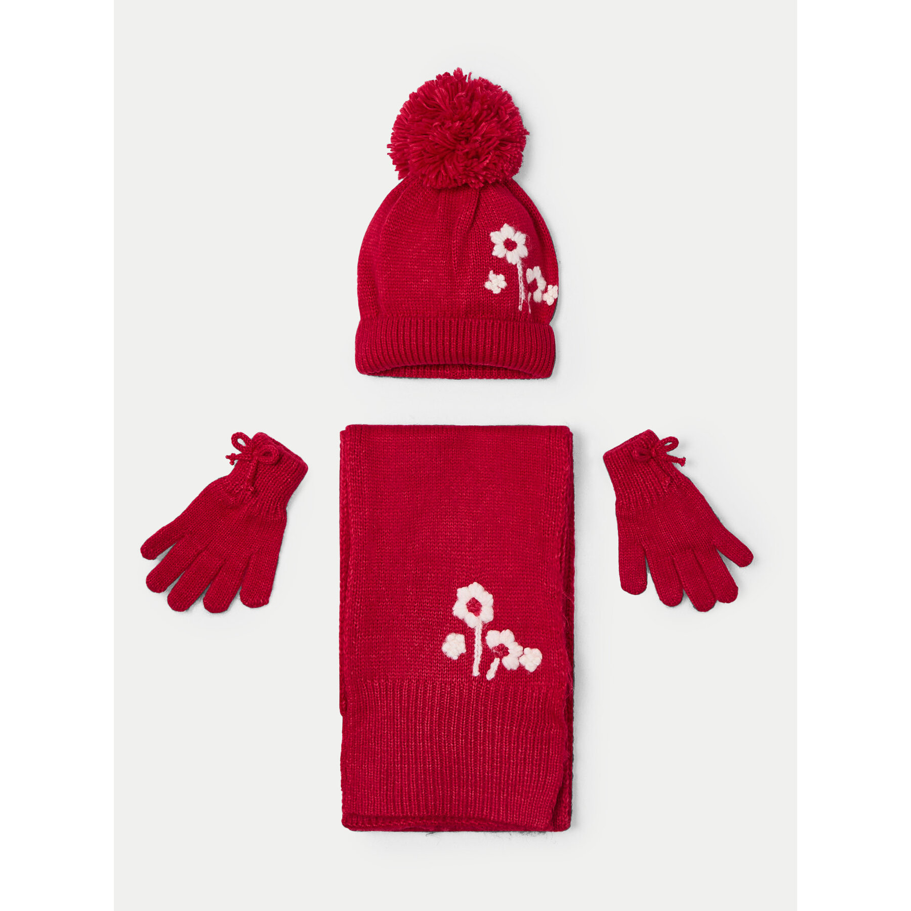 Kinder Set Mütze, Schal und Handschuhe Mayoral, Schuhgröße 8Y, Rot, 10826