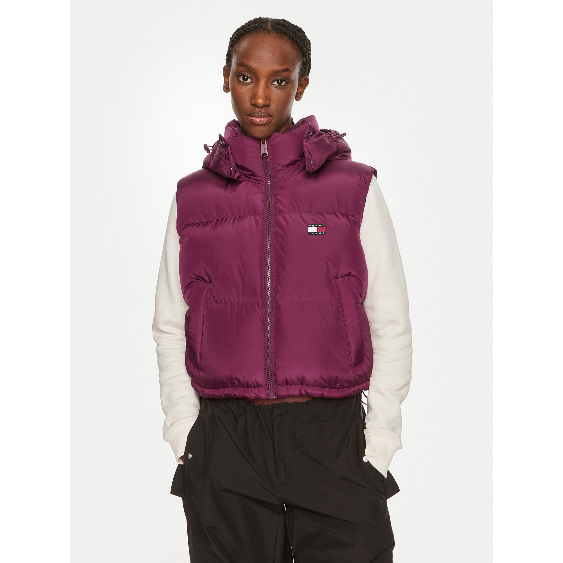 Tommy Jeans Bodywarmer Alaska DW0DW18611 Dunkelrot Cropped Fit
