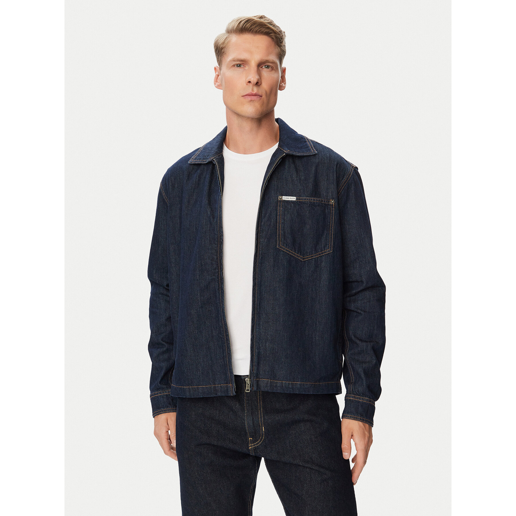 Guess Jeans Jeansjacke M6YN01 D1316 Dunkelblau Regular Fit