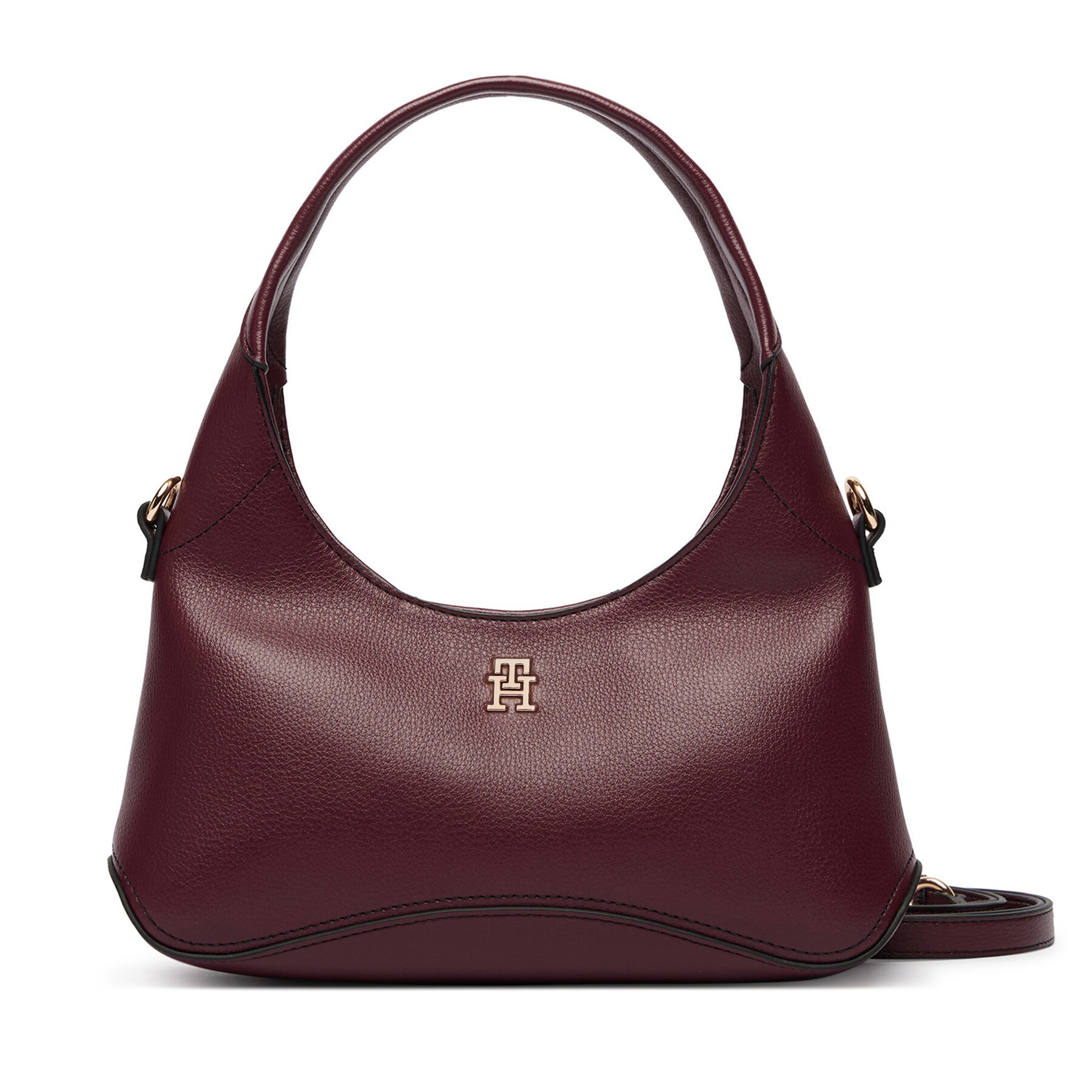 Geantă Tommy Hilfiger Th Everyday Mini Hobo AW0AW19185 Vișiniu