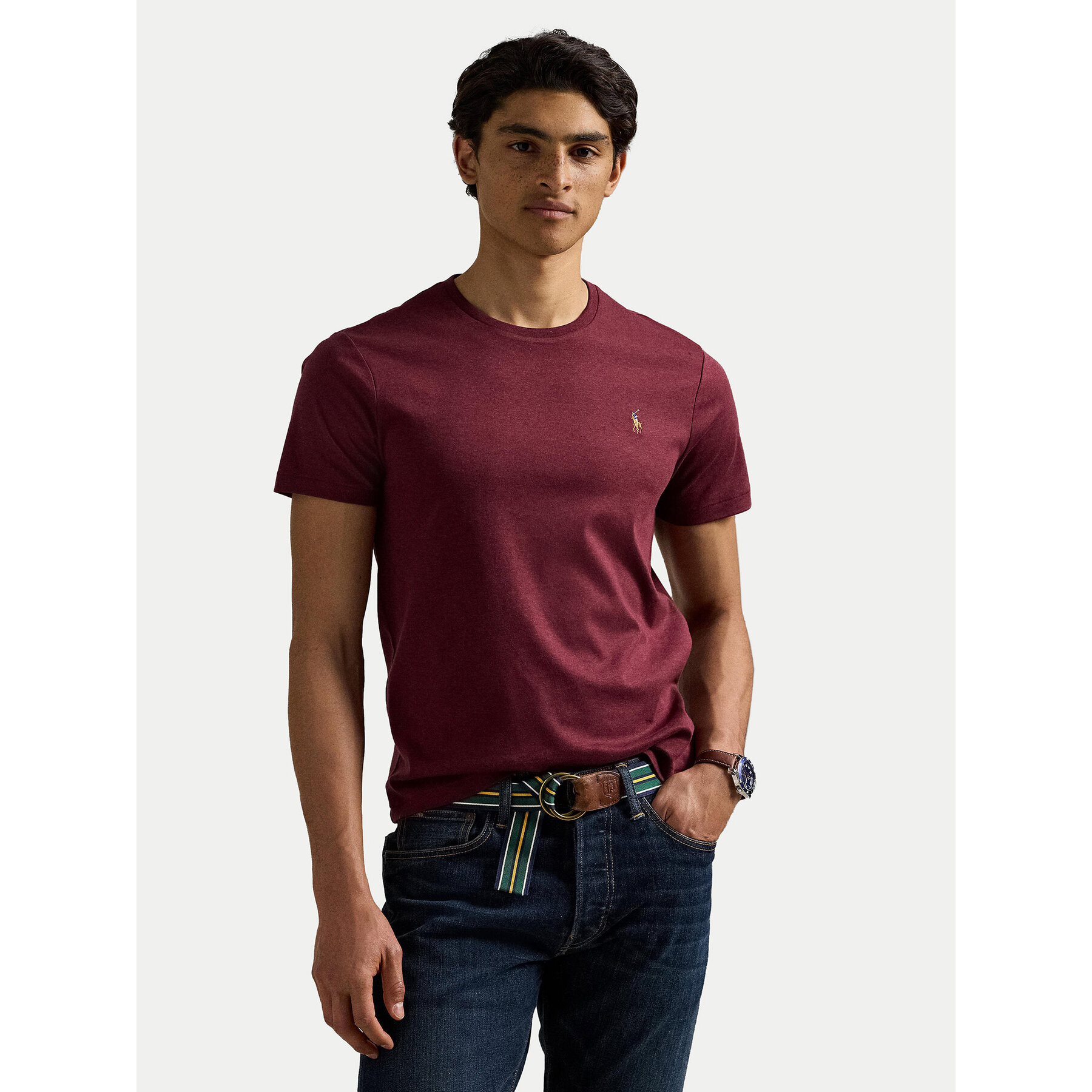 Polo Ralph Lauren T-Shirt 710740727098 Dunkelrot Custom Slim Fit