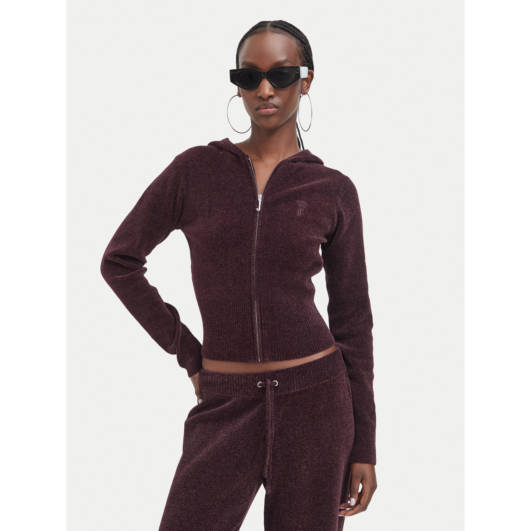 Juicy Couture Sweatshirt JCWEB005 Dunkelrot Regular Fit