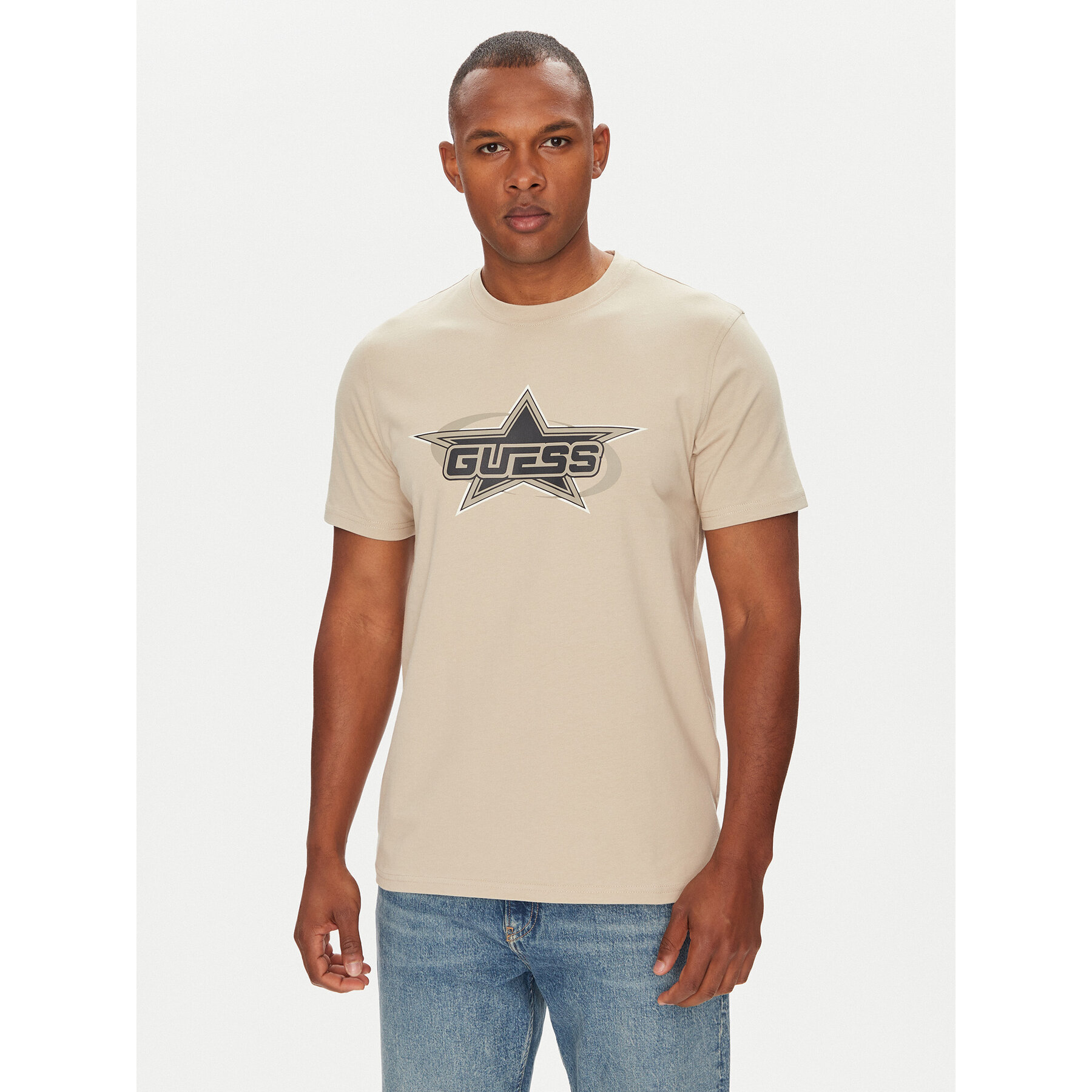 Guess T-Shirt Z5YI02 I3Z14 Μπεζ Regular Fit