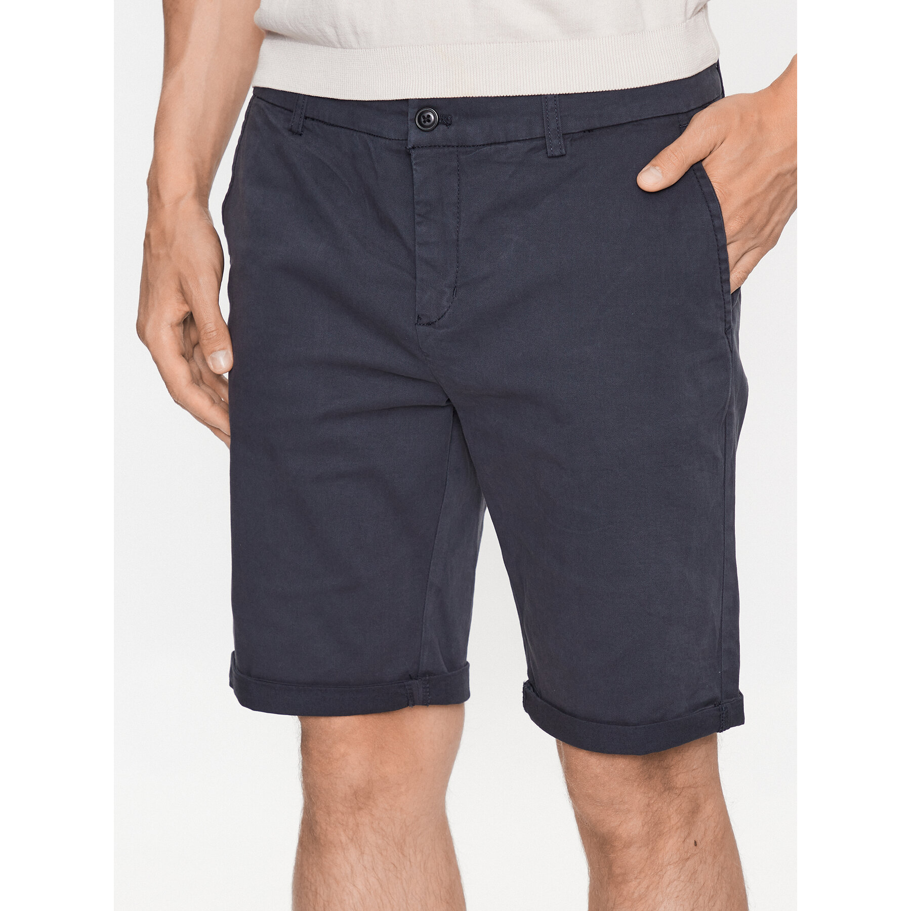 Lindbergh Stoffshorts 30-505044 Blau Slim Fit