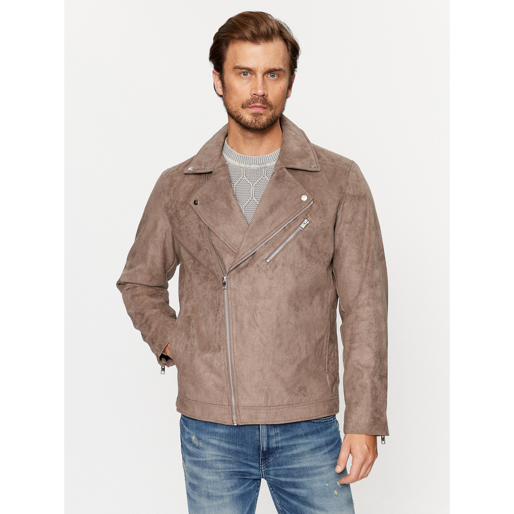 Jack & Jones Jacke aus Kunstleder 12236853 Braun Regular Fit