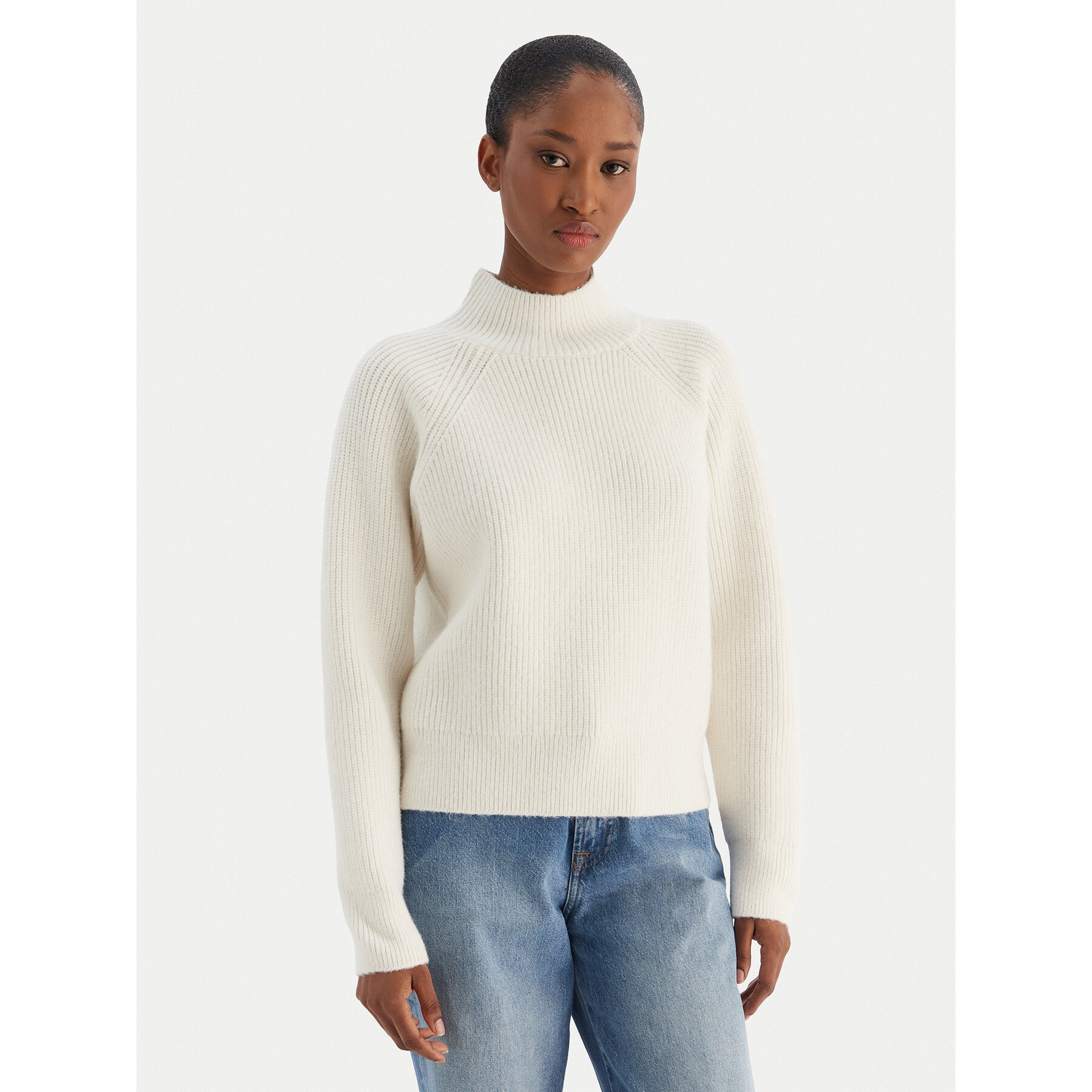 Calvin Klein Jeans Pullover Woolen Stitch LV044D372G Weiß Regular Fit