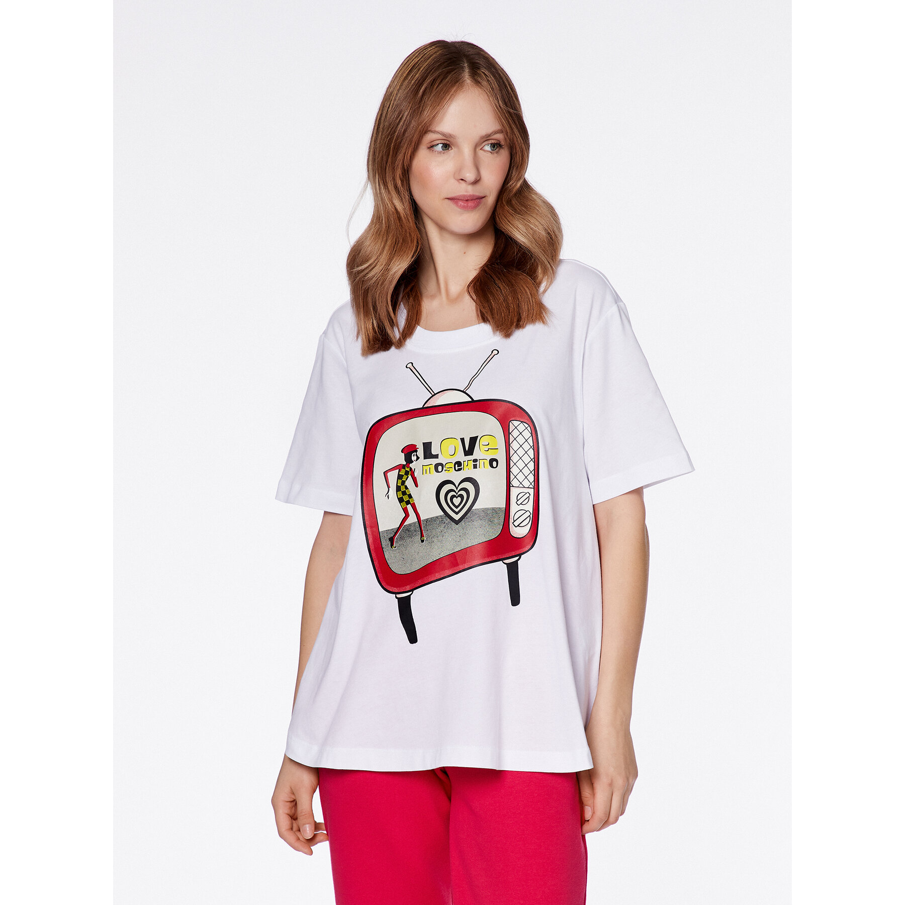 LOVE MOSCHINO T-Shirt W4H8301M 3876 Λευκό Relaxed Fit