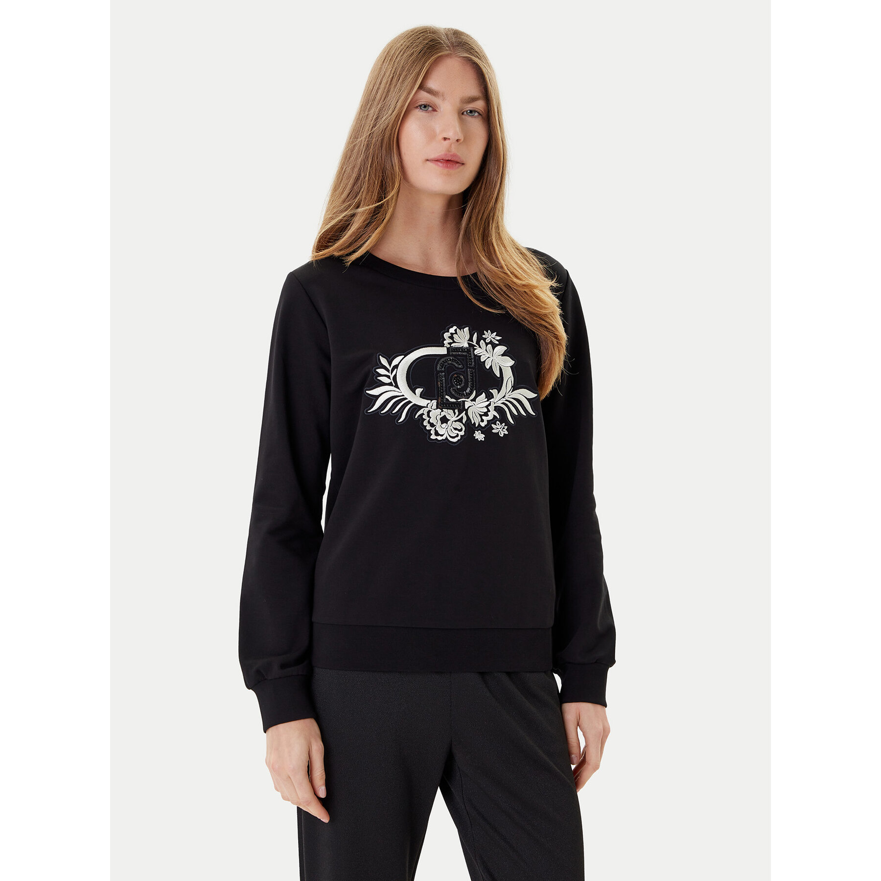 Liu Jo Sport Sweatshirt TF5097 FS090 Schwarz Regular Fit