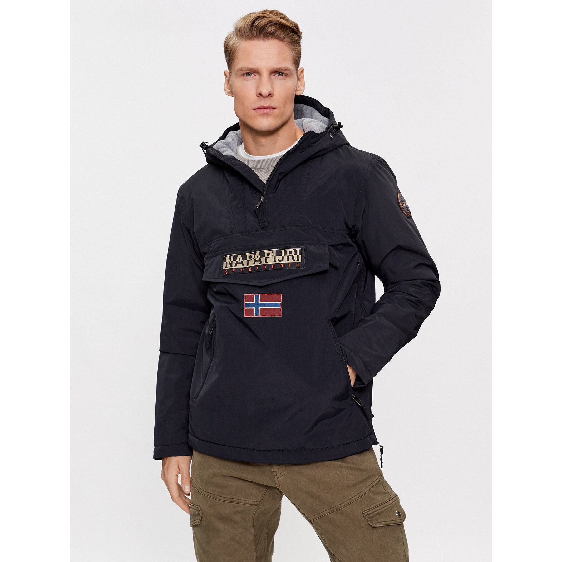 Napapijri Anorak Rainforest Pocket 2 NP0A4GMD Schwarz Regular Fit