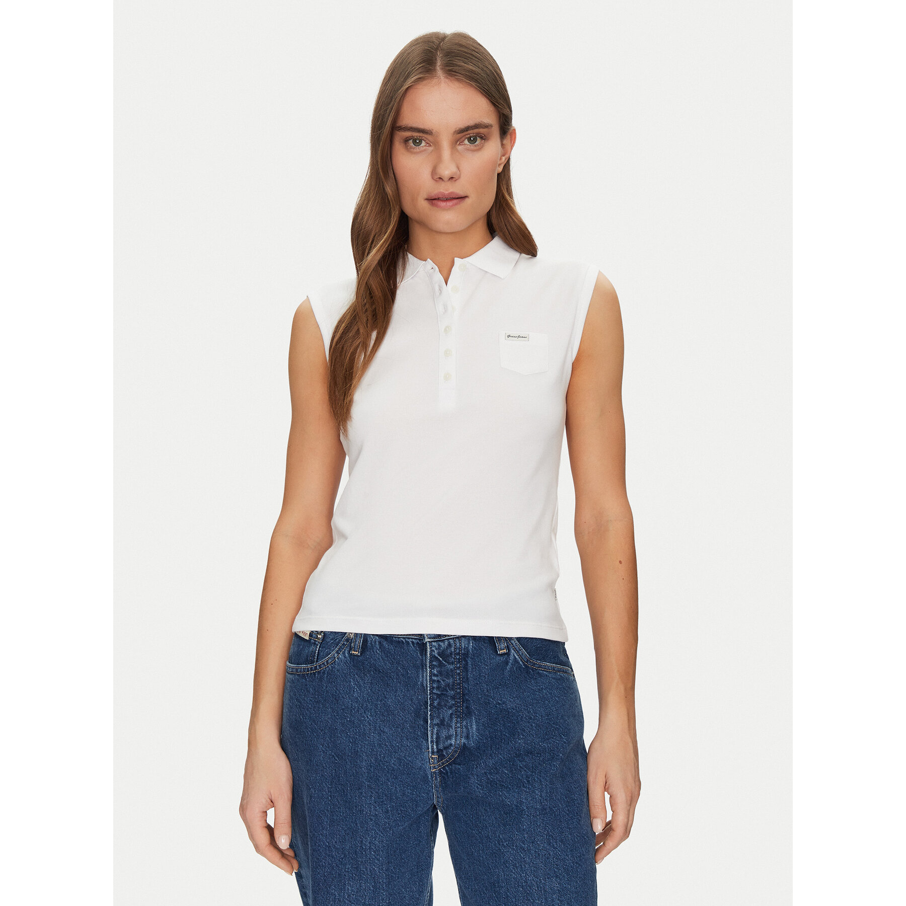 Guess Jeans Polo W5GP24 KCYR1 Λευκό Regular Fit