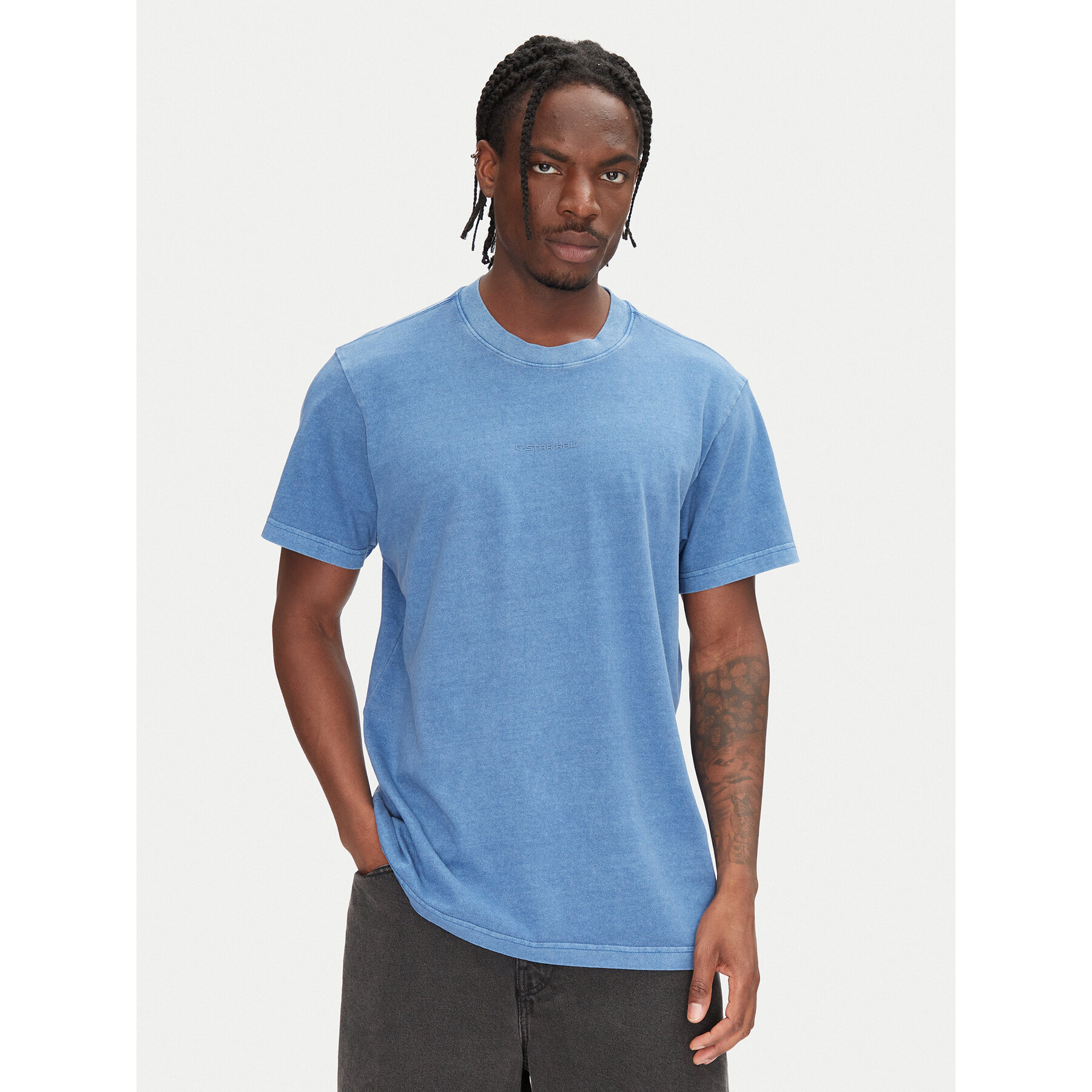 G-Star Raw T-Shirt Overdyed D27760-C756 Μπλε Regular Fit