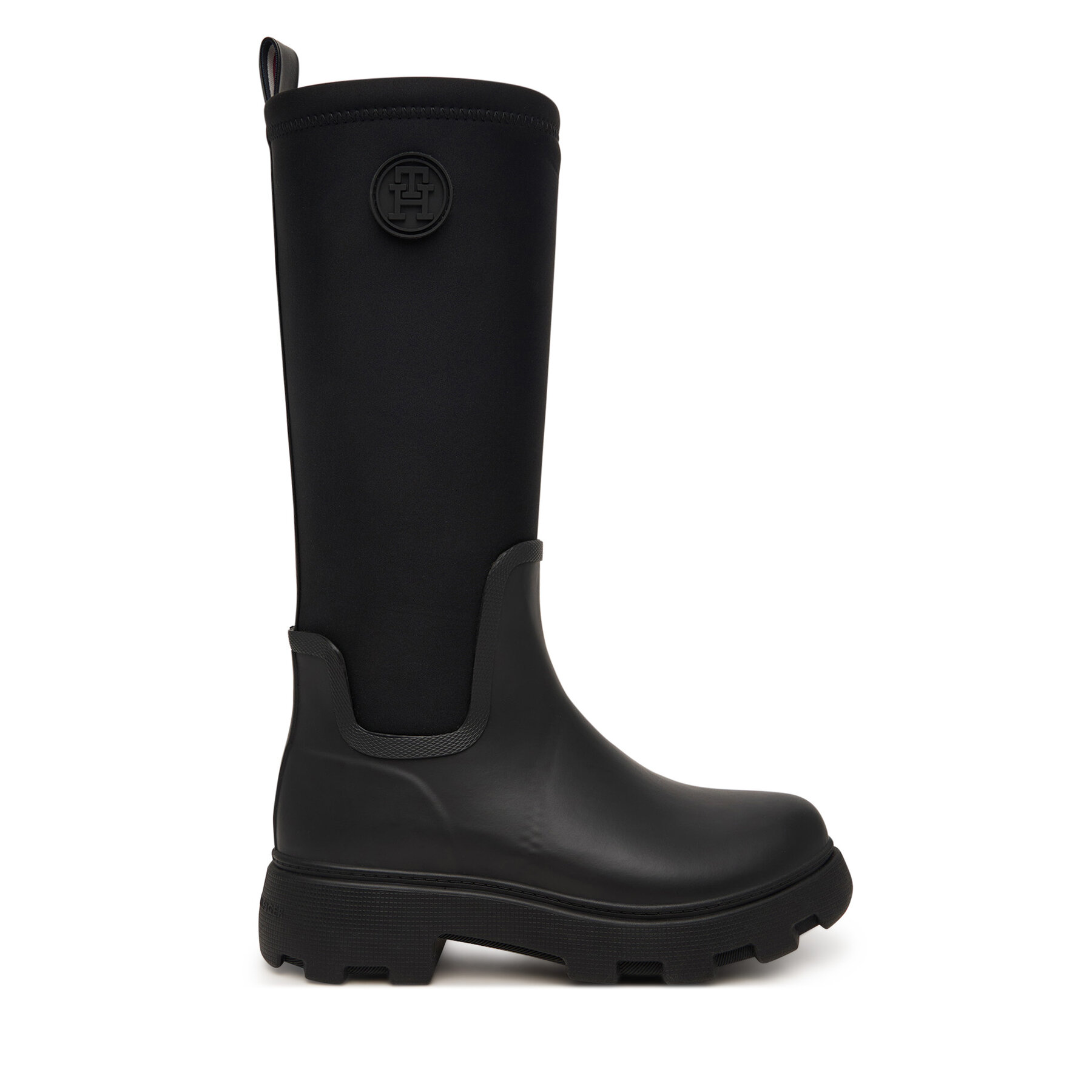 Cizme de cauciuc Tommy Hilfiger Th Stamp Warm Knee Rain Boot FW0FW09678 Negru