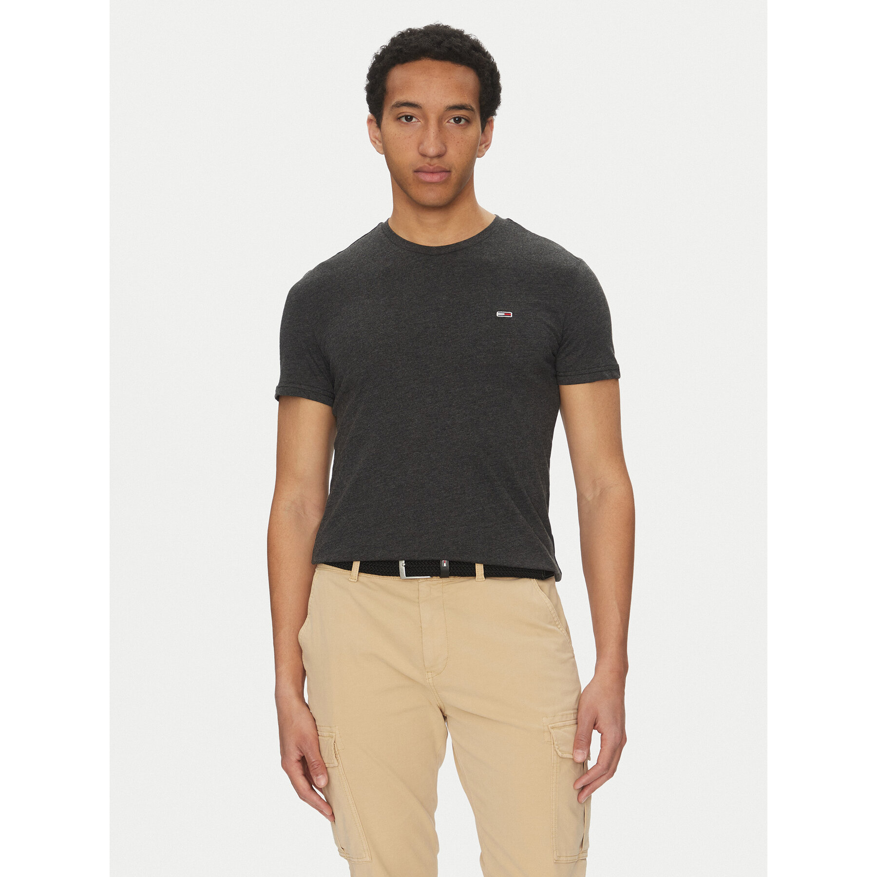 Tommy Jeans T-shirt Jaspe DM0DM20363 Nero Slim Fit