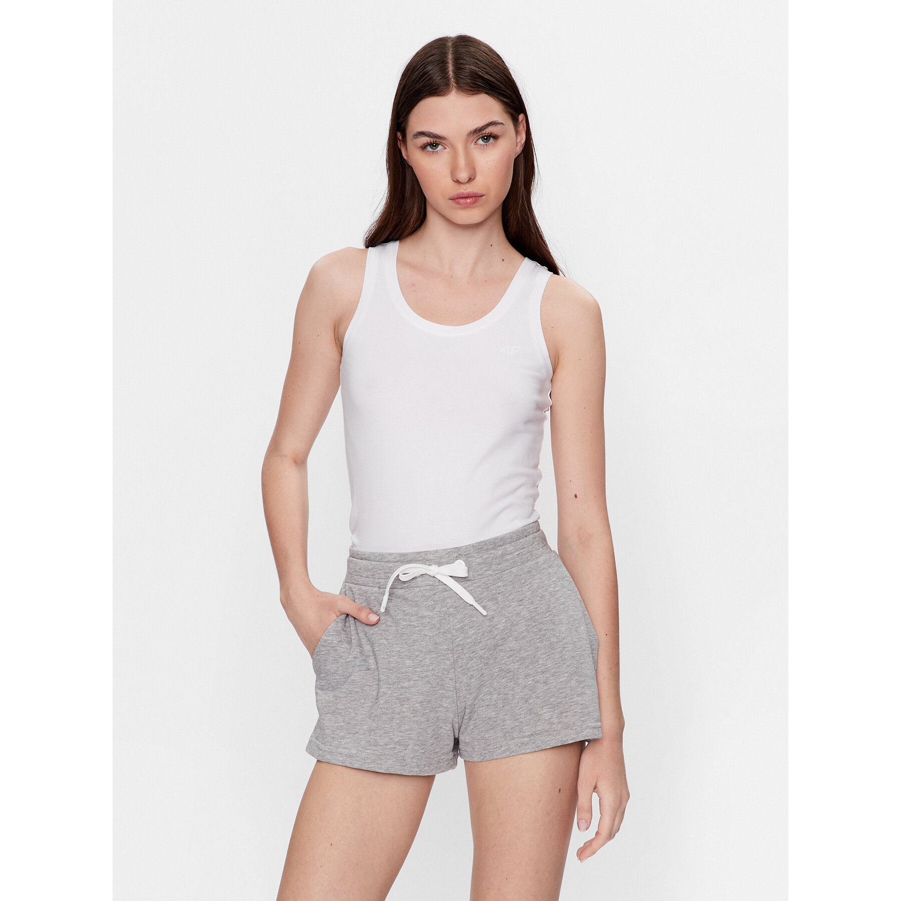 4F Top 4FSS23TTSHF581 Bianco Regular Fit