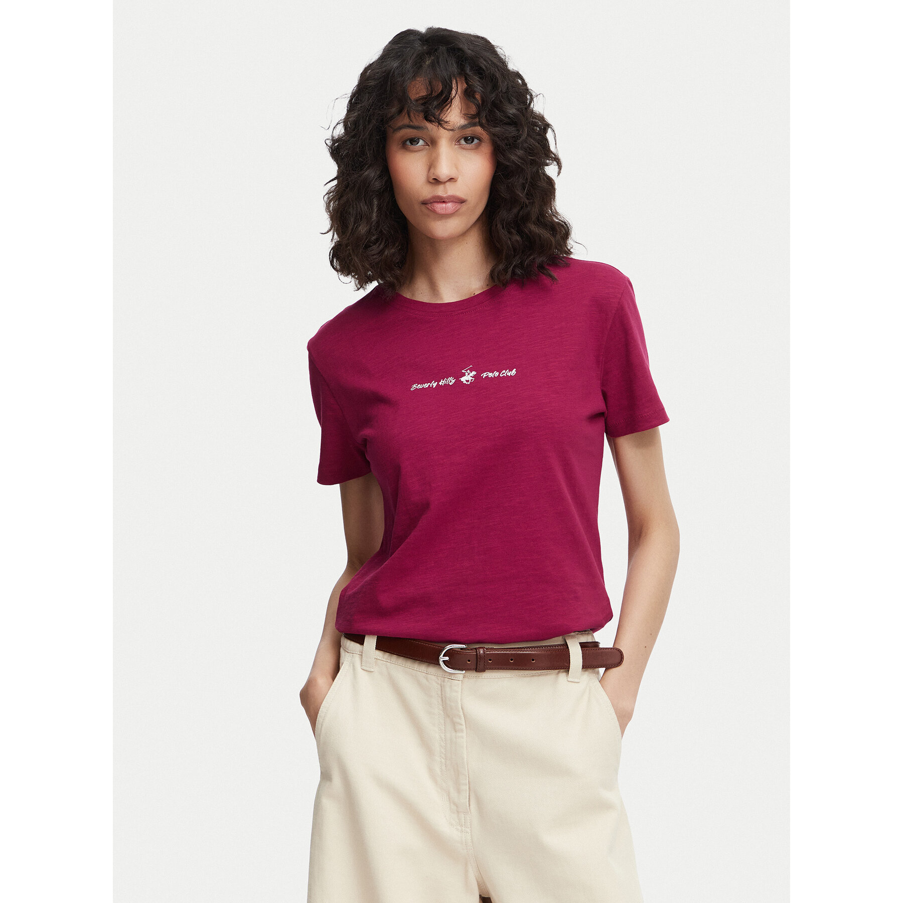 Beverly Hills Polo Club T-Shirt P-SS26W-TS6510 Dunkelrot Regular Fit