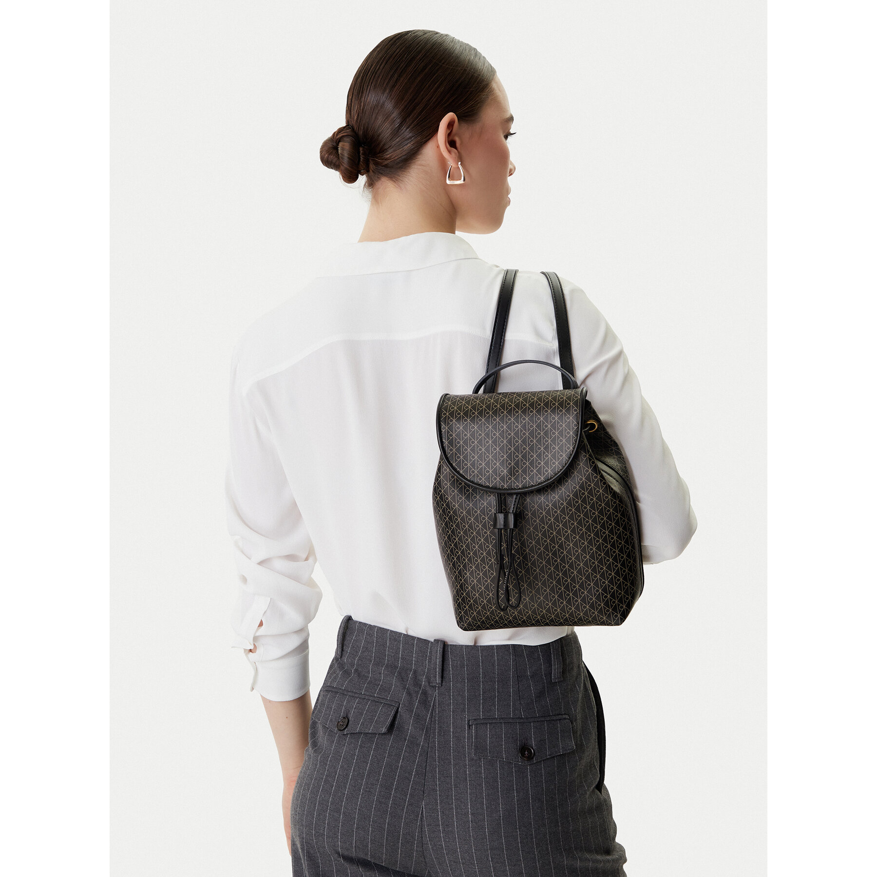 Nahrbtnik Calvin Klein Emblem Aop Mini Backpack LV04F3507G Črna