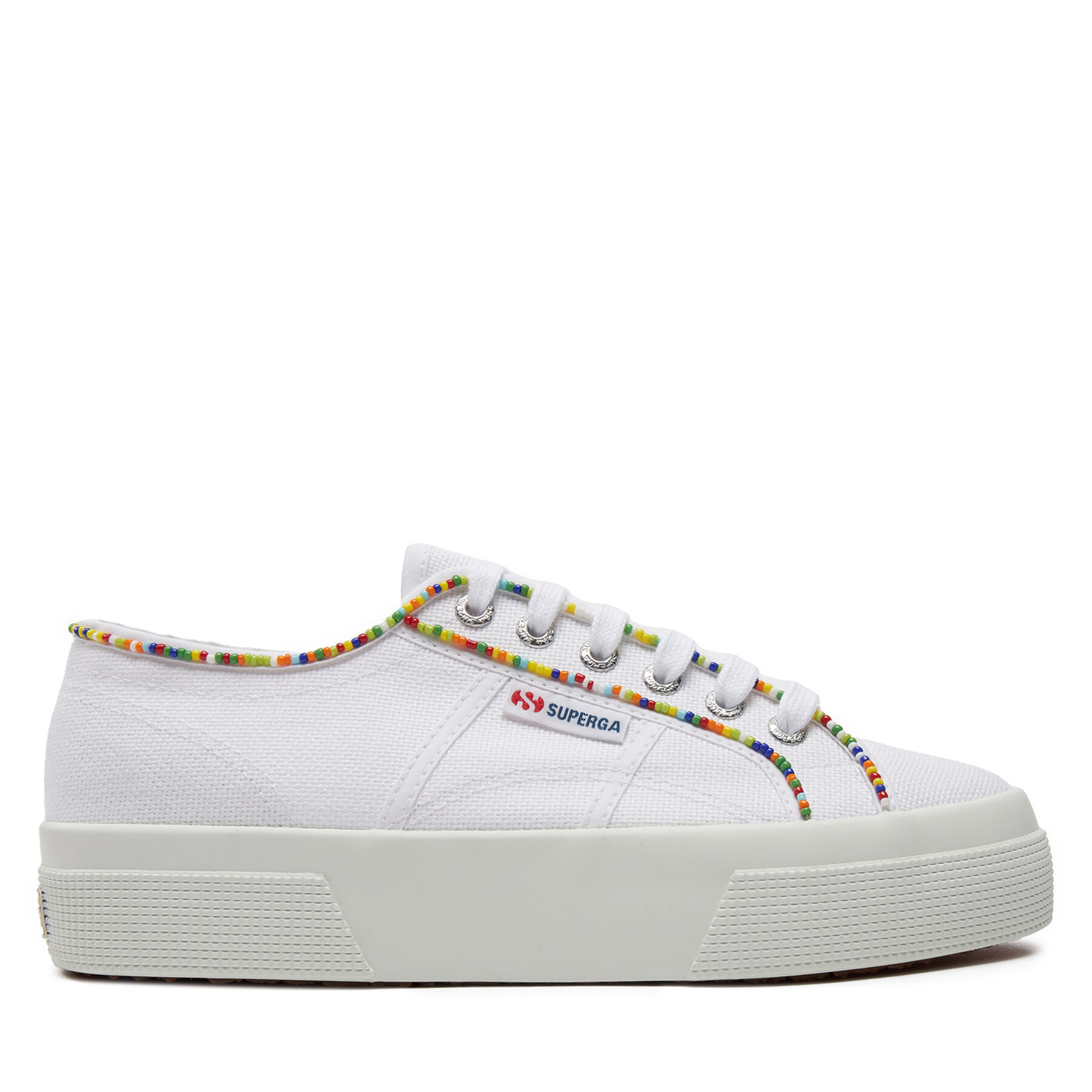 Superga Πάνινα παπούτσια Superga Multicolor Beads 2740 S4131FW Λευκό