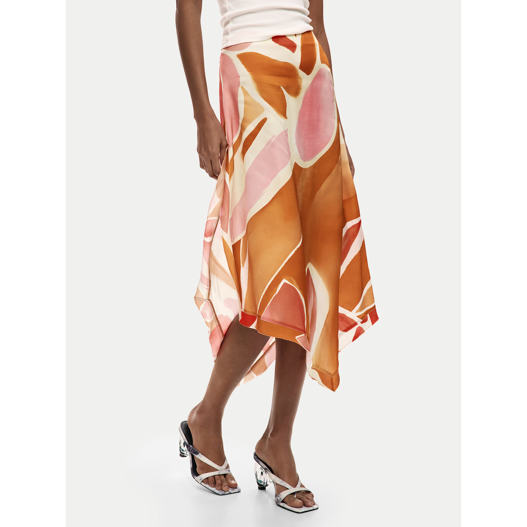 Desigual Midirock 26SWFW13 Orange Regular Fit