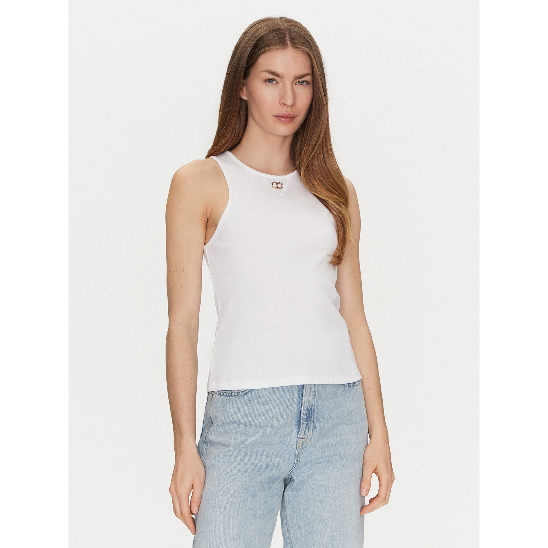 TWINSET Felső 251TP2550 Fehér Slim Fit