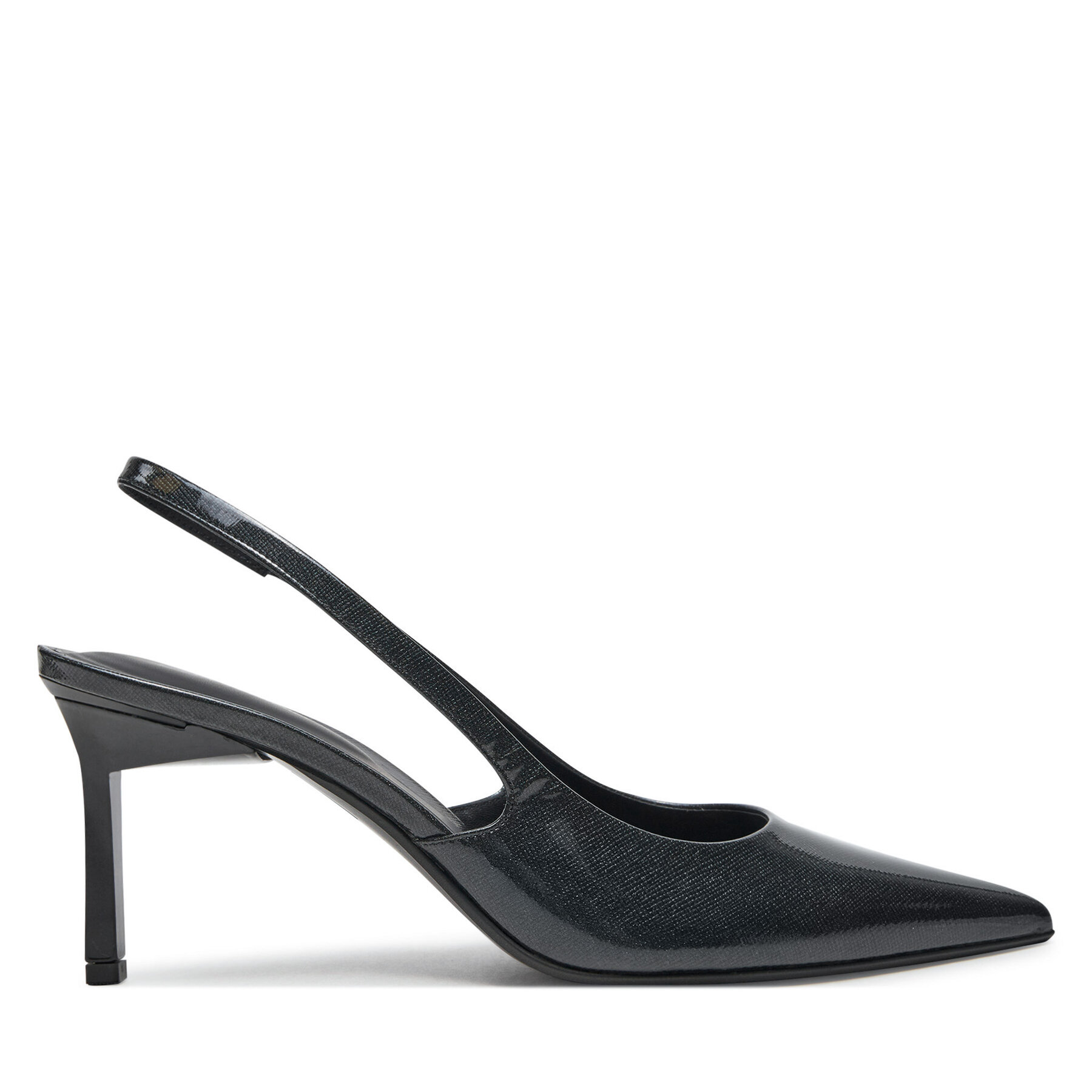 Sandaler Calvin Klein Heel Slingback Pump 70 Saff Lth HW0HW02068 Svart