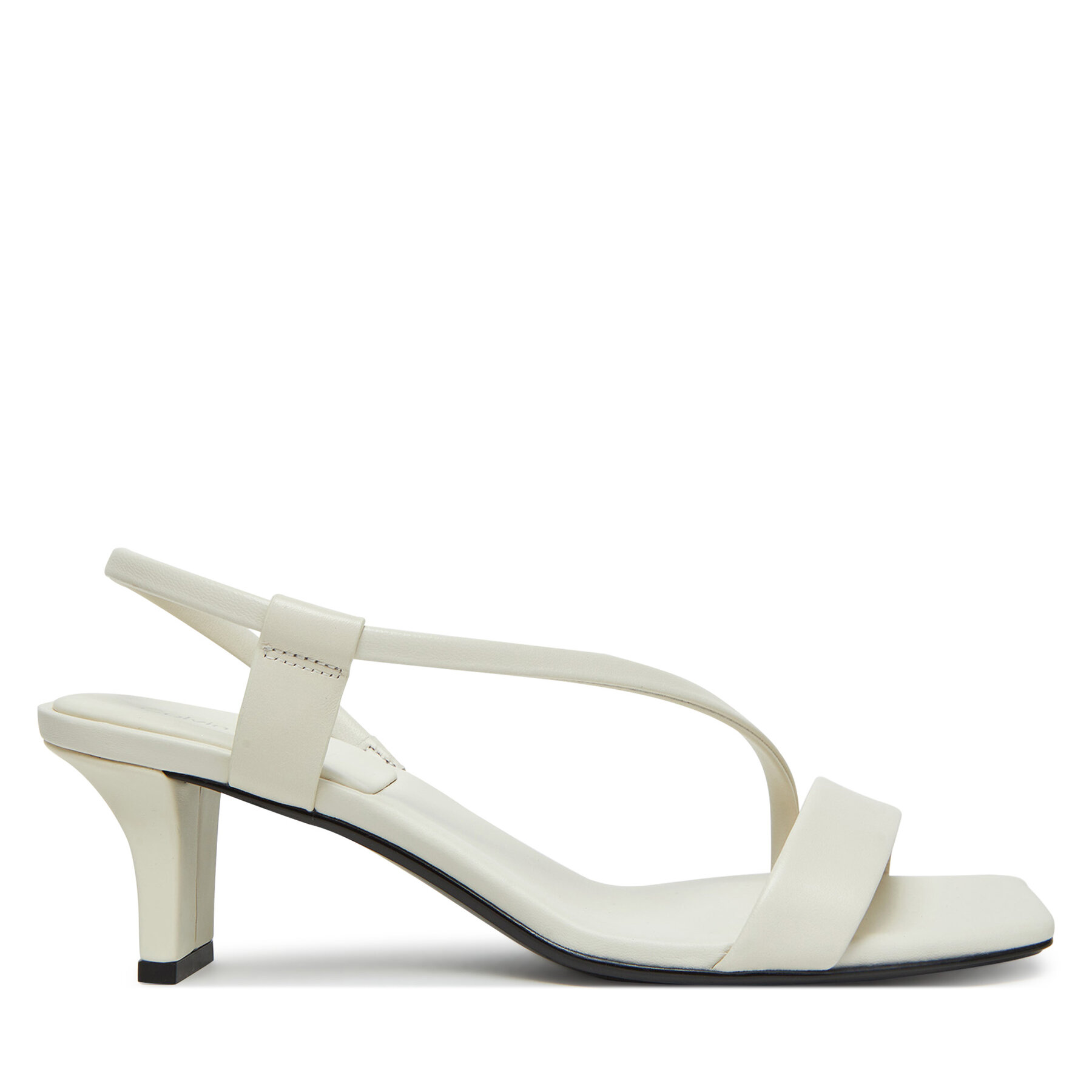 Σανδάλια Calvin Klein Heel Sandal 50 Squared Lth HW0HW02534 Λευκό