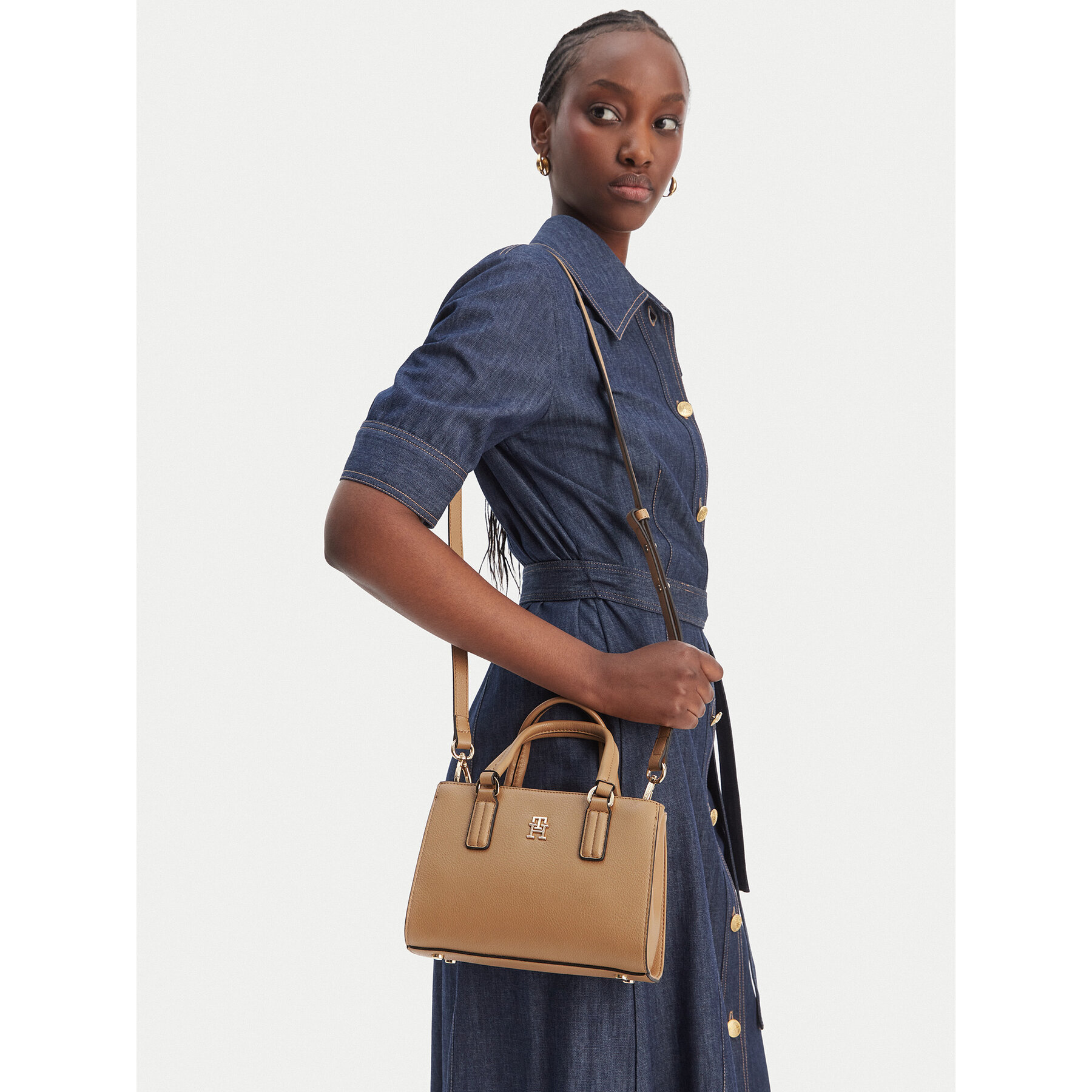 Geantă Tommy Hilfiger Th Daily Mini Tote AW0AW18379 Maro