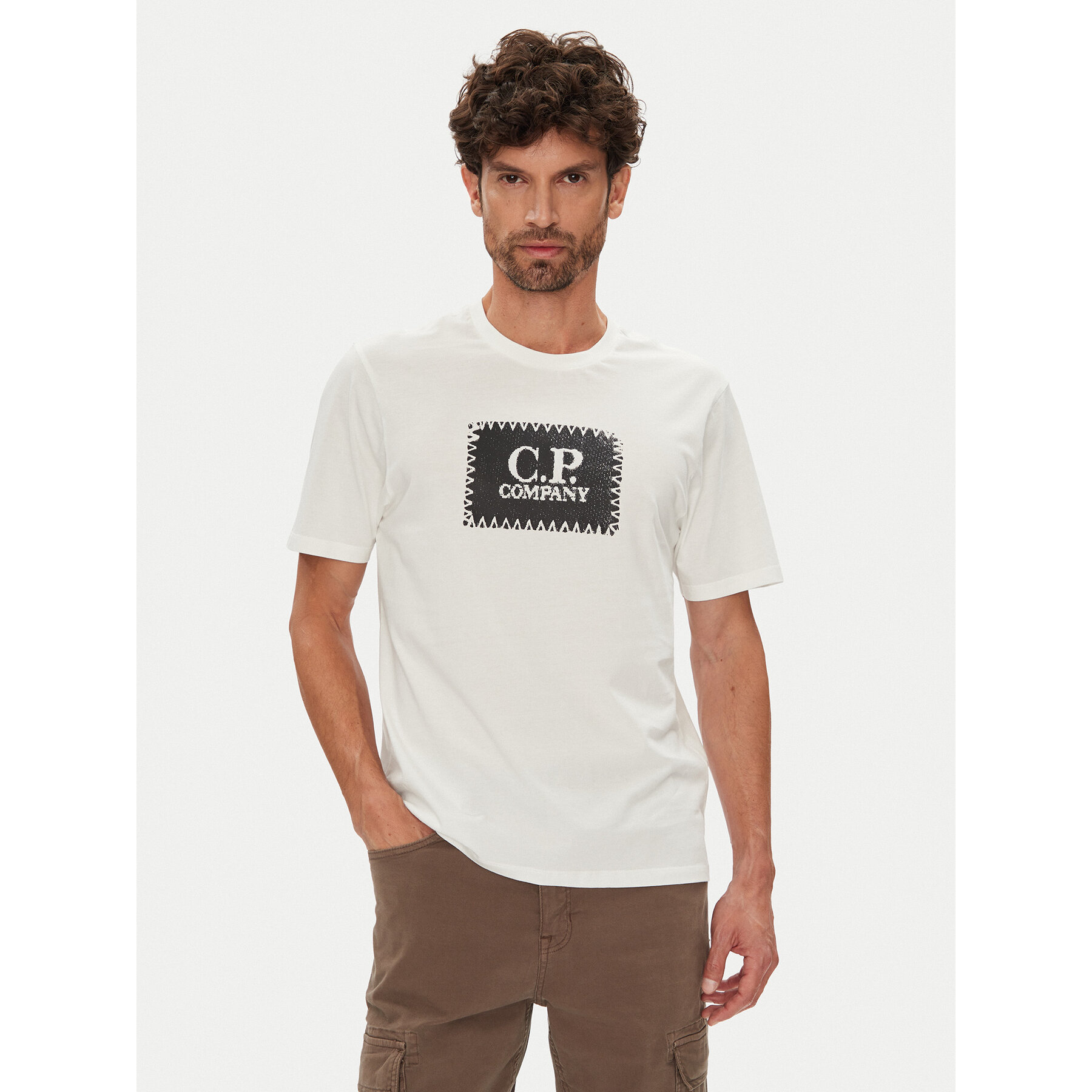 C.P. Company Póló RCCMTS723A005100W Ekru Regular Fit
