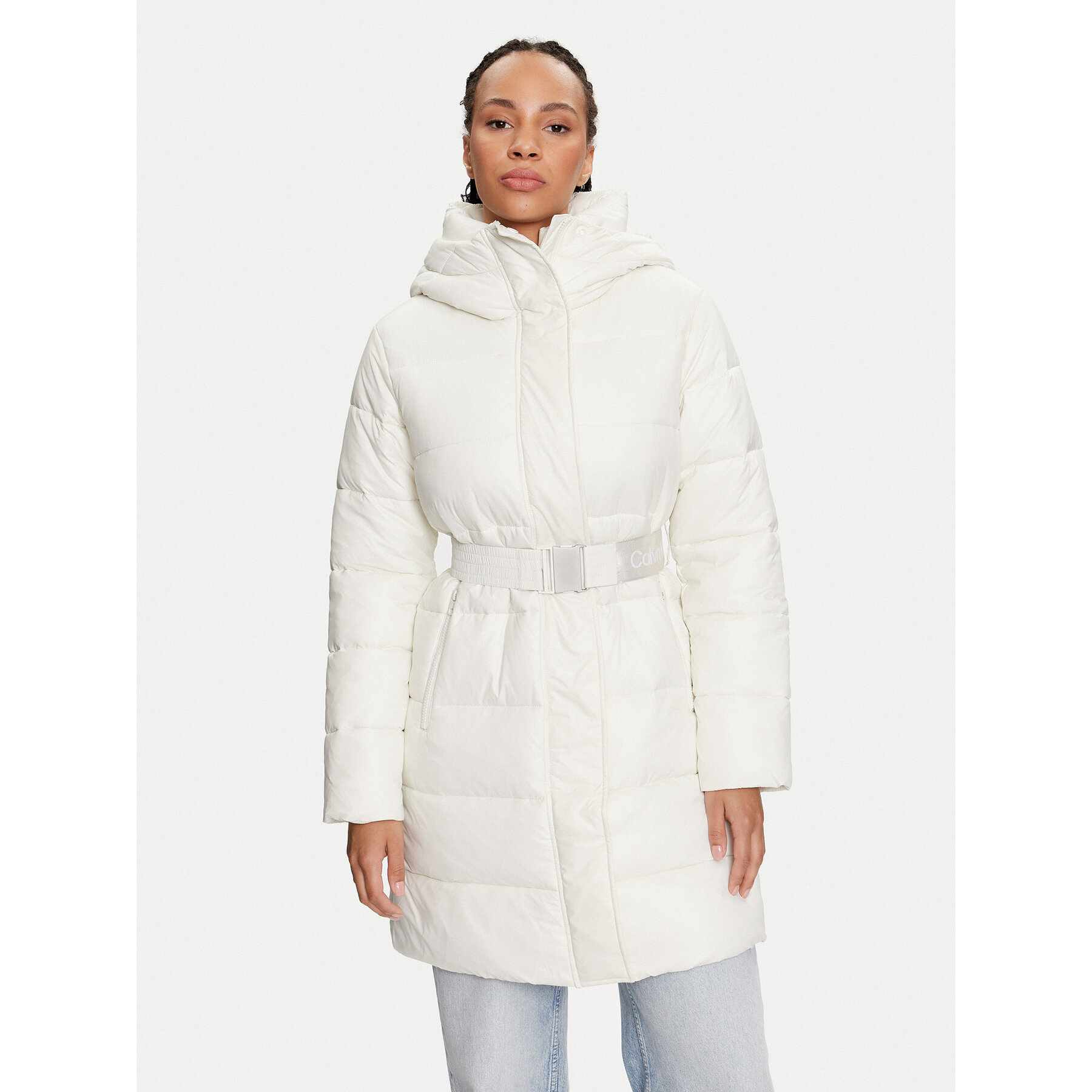 Calvin Klein Jeans Winterjacke J20J223578 Écru Regular Fit