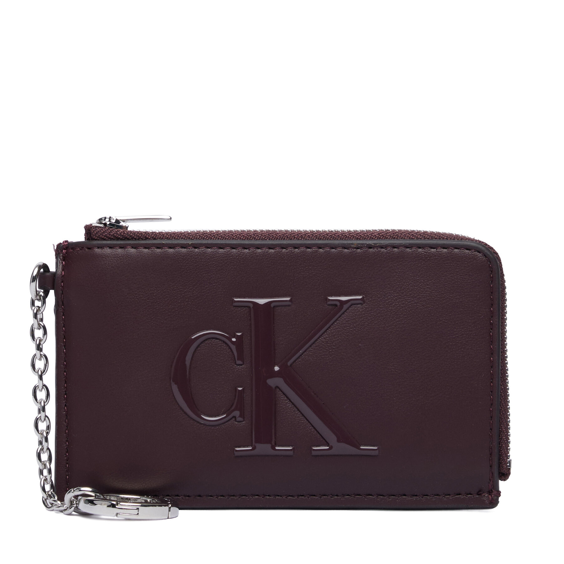Puzdro na kľúče Calvin Klein Bold Ck L Zip Cardcase LV04F1280G Bordová