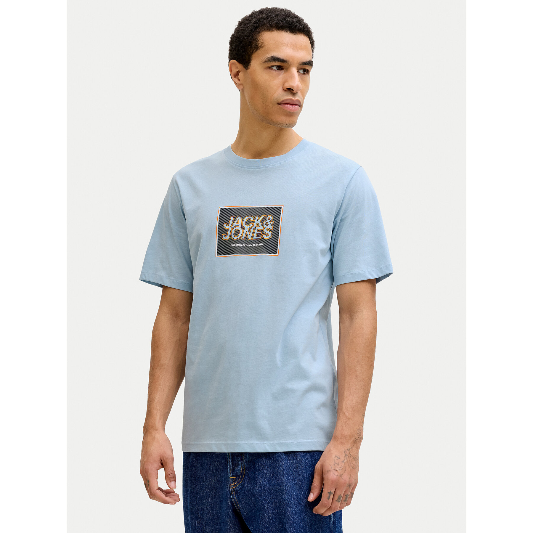 Jack & Jones T-Shirt Jjrain Tee Ss Crew Neck 12288097 Γαλάζιο Regular Fit