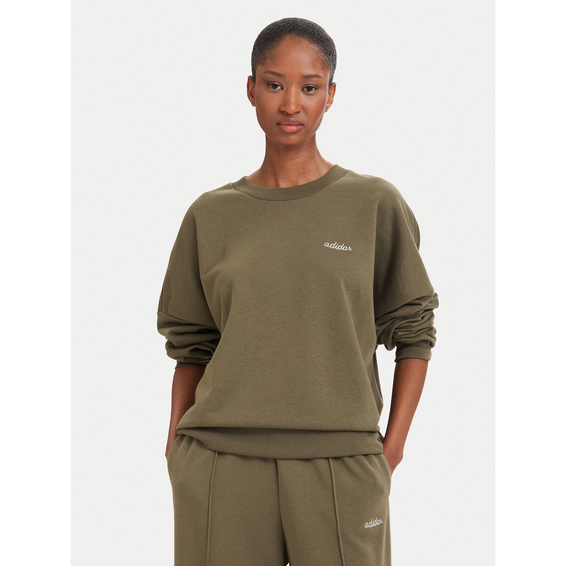 adidas Sweatshirt Seasonal Essentials Colorpop KV6861 Grün Regular Fit
