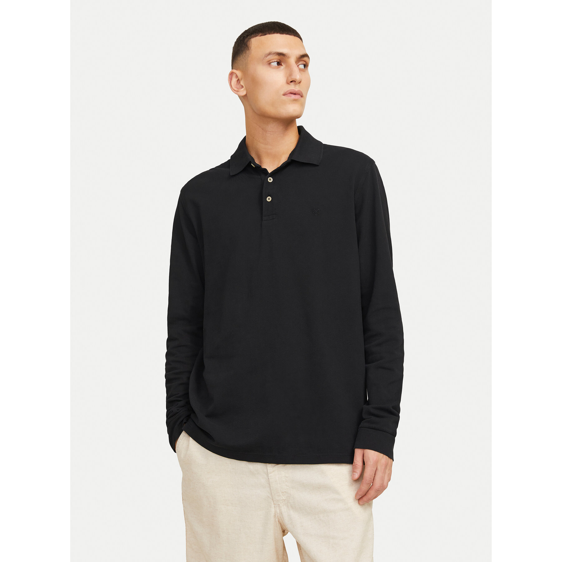 Jack & Jones Polo majica William 12269034 Črna Regular Fit