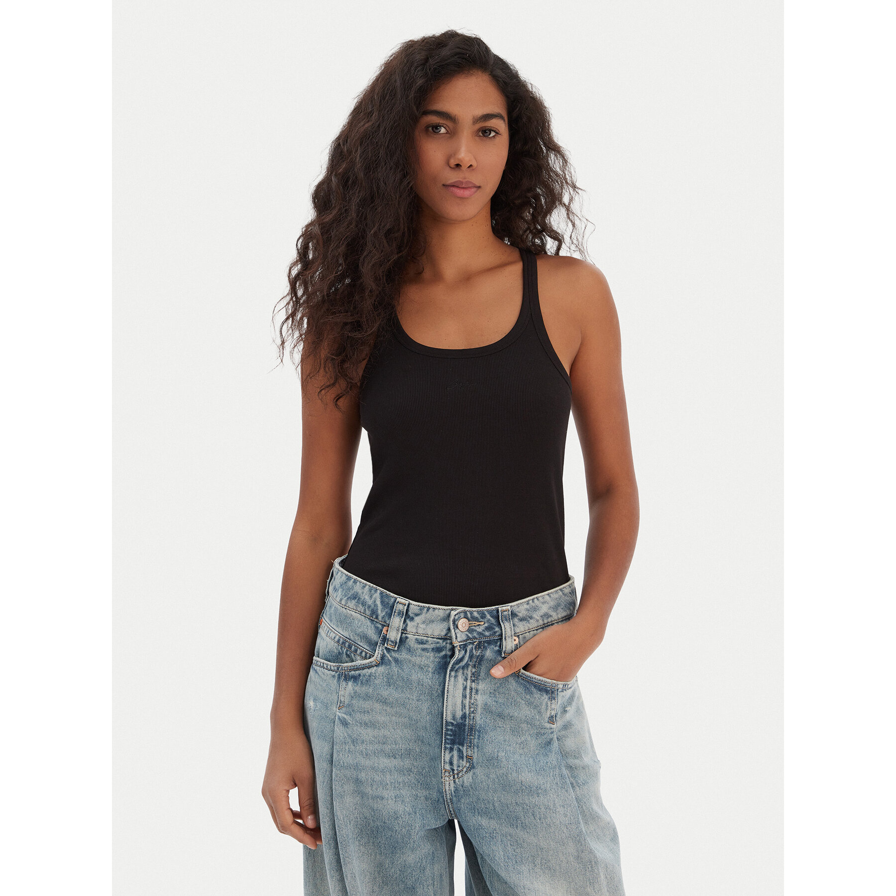 BOSS Top Epetite 50554664 Črna Slim Fit