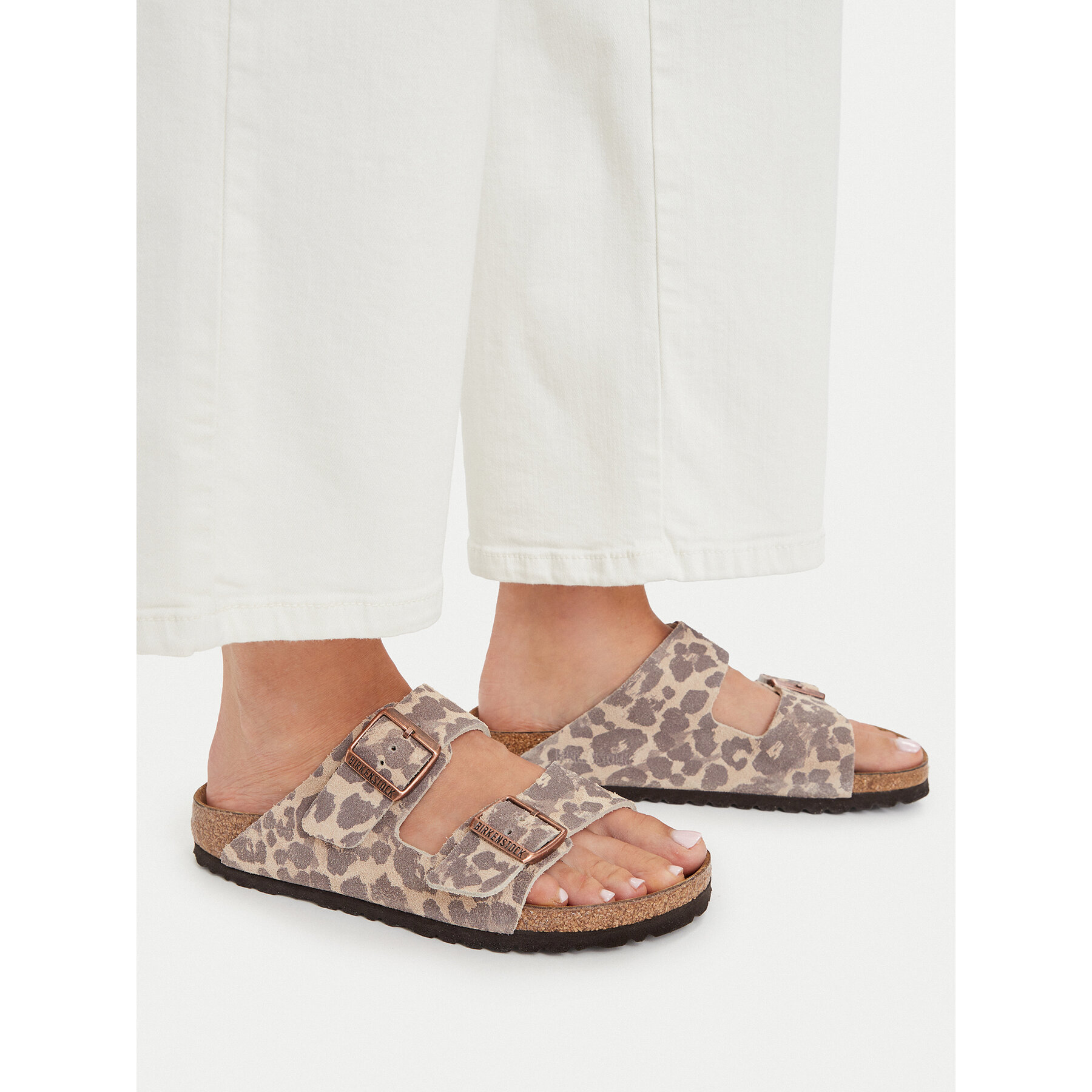 Şlapi Birkenstock Arizona Print 1033330 Maro deschis