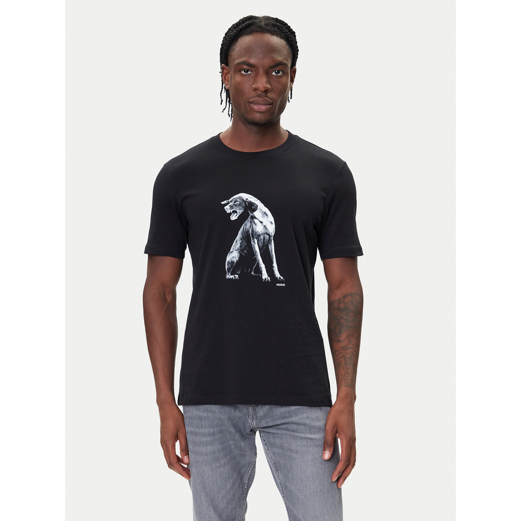 HUGO T-Shirt Didug 50548557 Schwarz Regular Fit