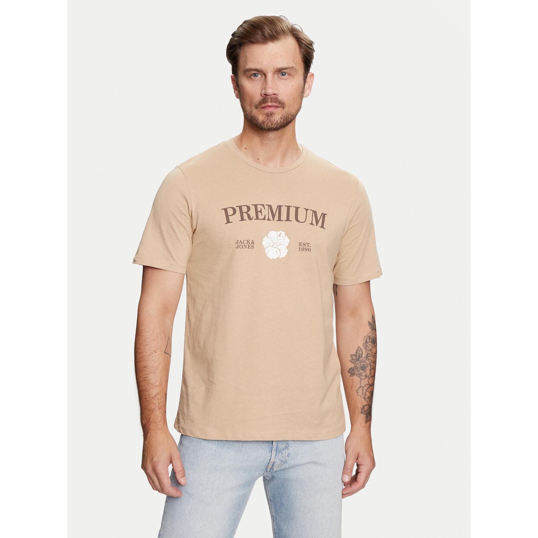 Jack&Jones Jack&Jones T-Shirt Jprblaalfie 12259673 Καφέ Regular Fit