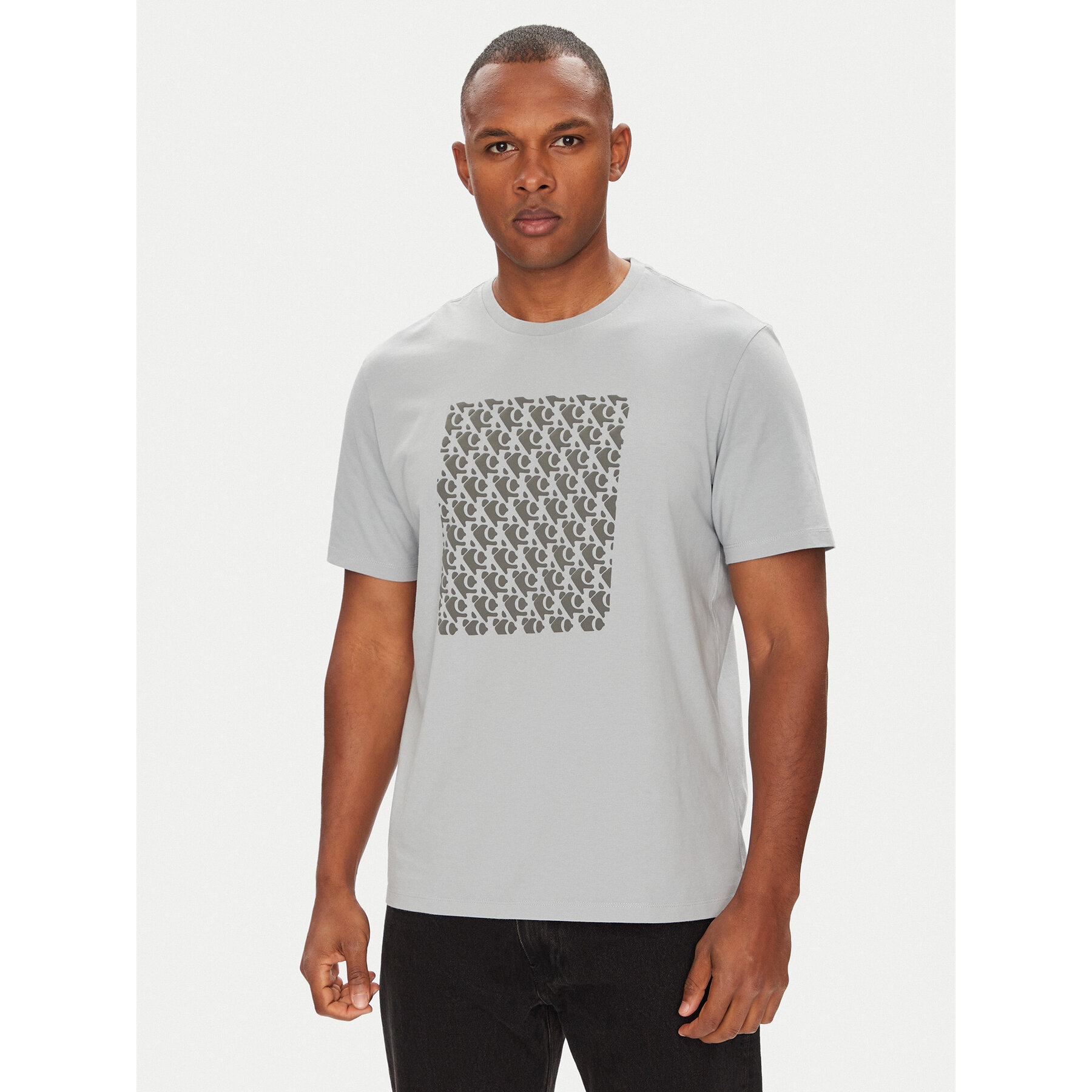 Calvin Klein Jeans T-Shirt Macro Aop LV04RC841G Grigio Regular Fit