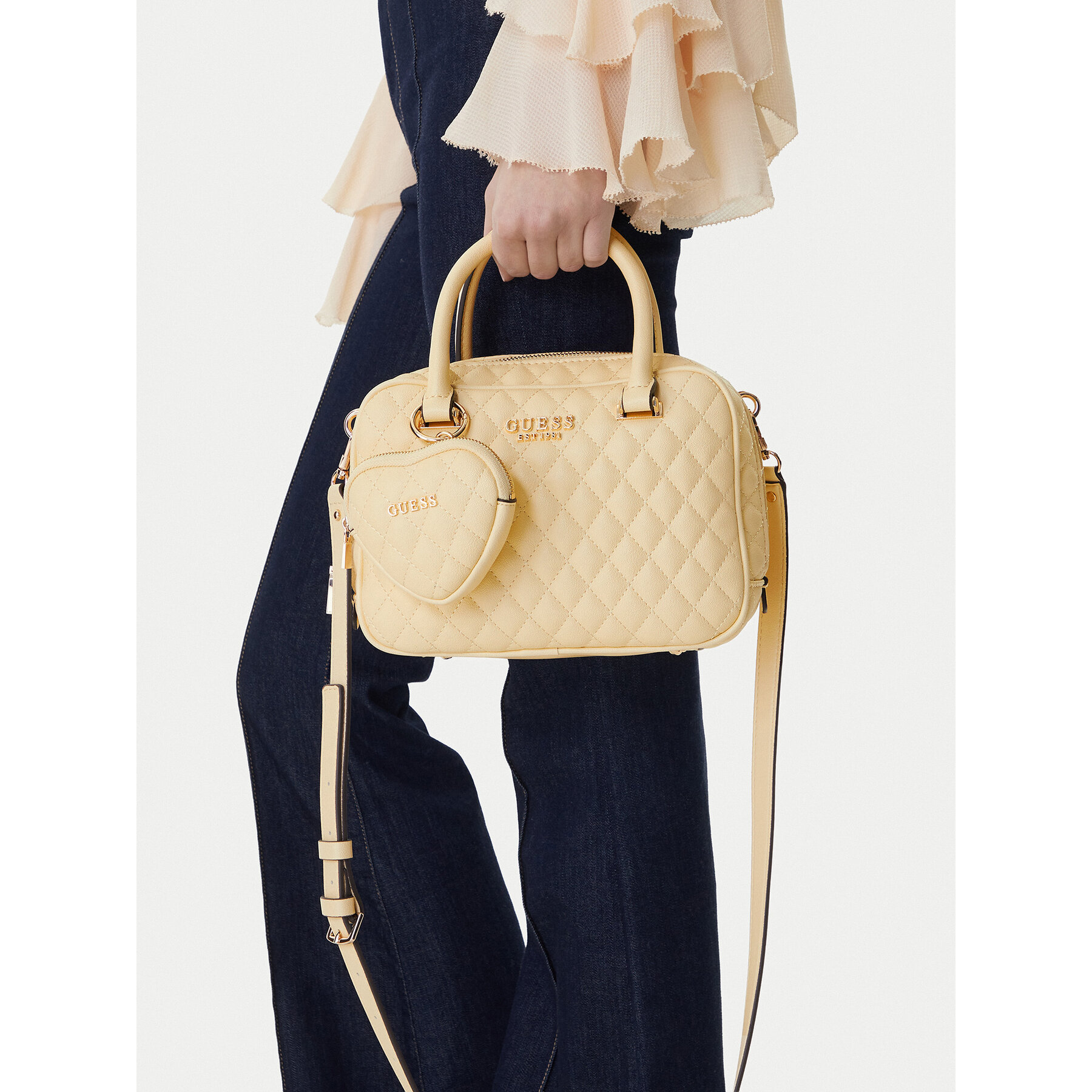 Τσάντα Guess Atabey HWQG98 94050 Κίτρινο