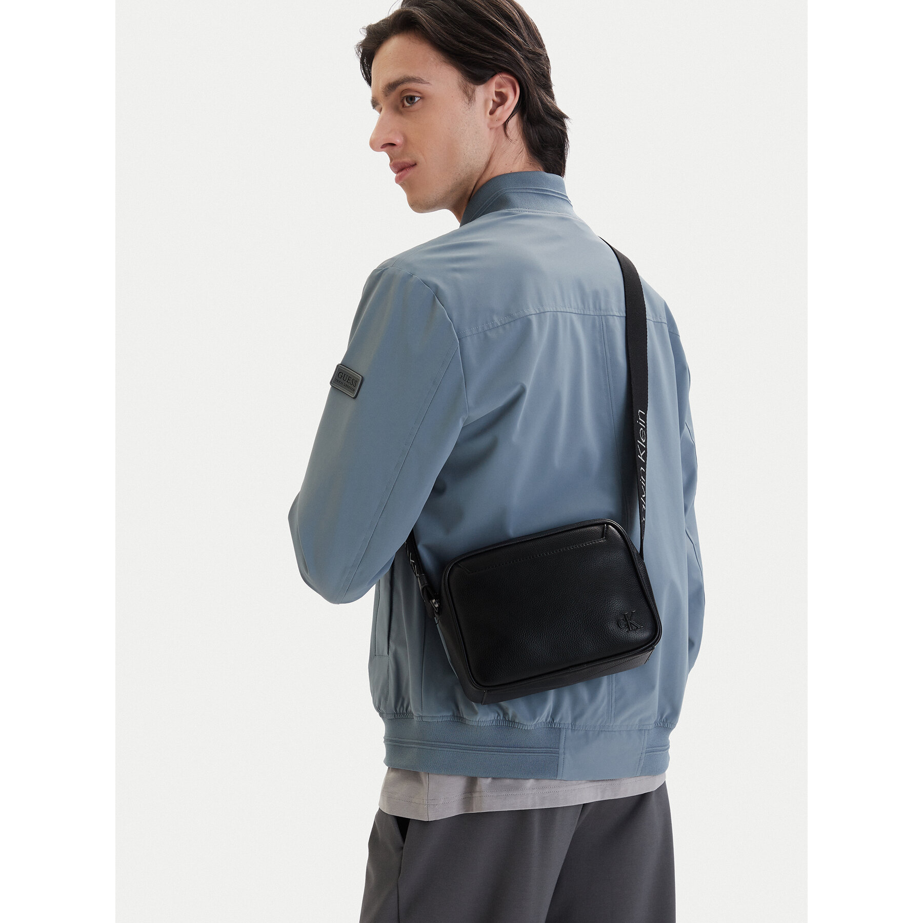 Crossover torbica Calvin Klein Webbing Strap Camera Bag LV04D3129G Crna