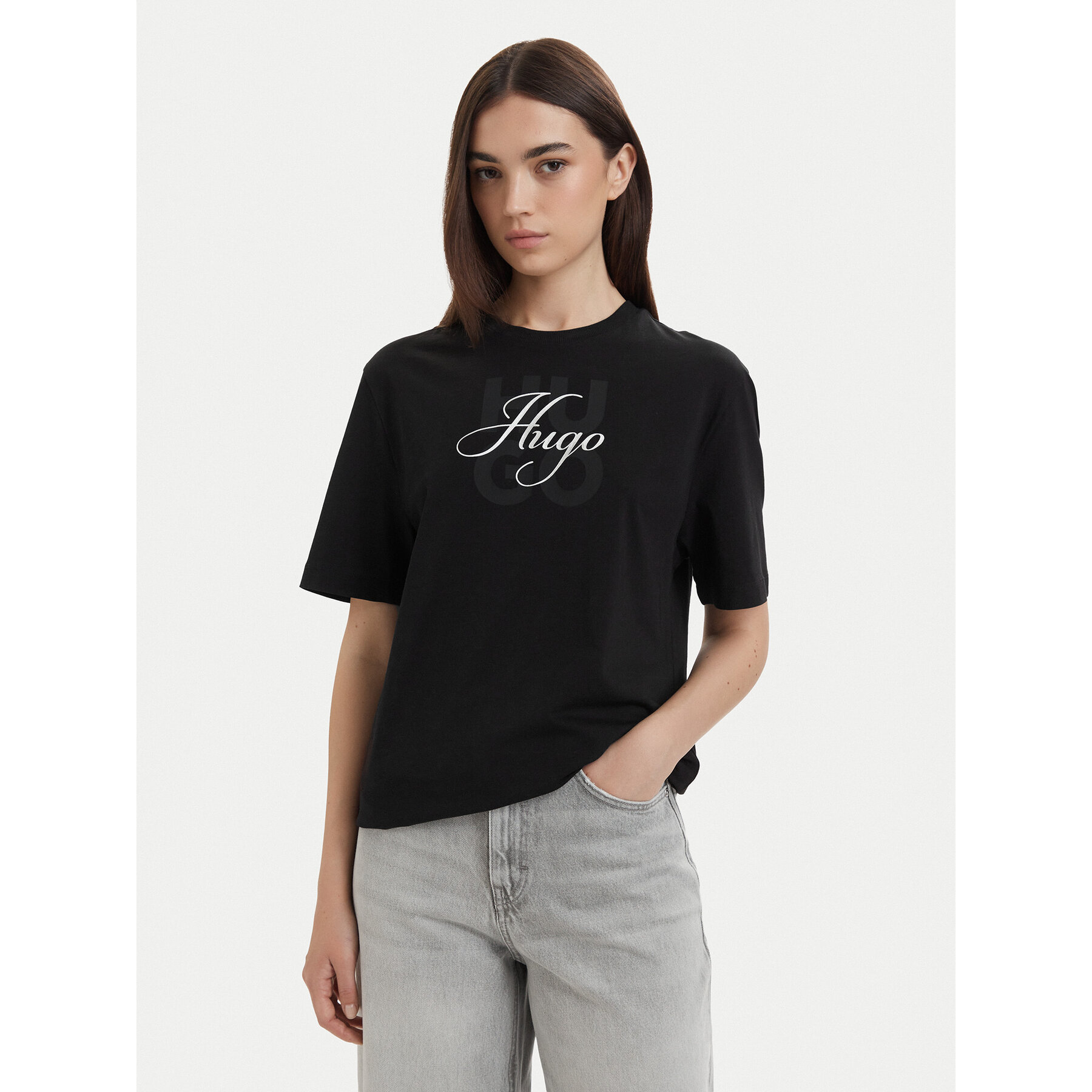 HUGO T-Shirt Dashire_5 50566678 Schwarz Relaxed Fit