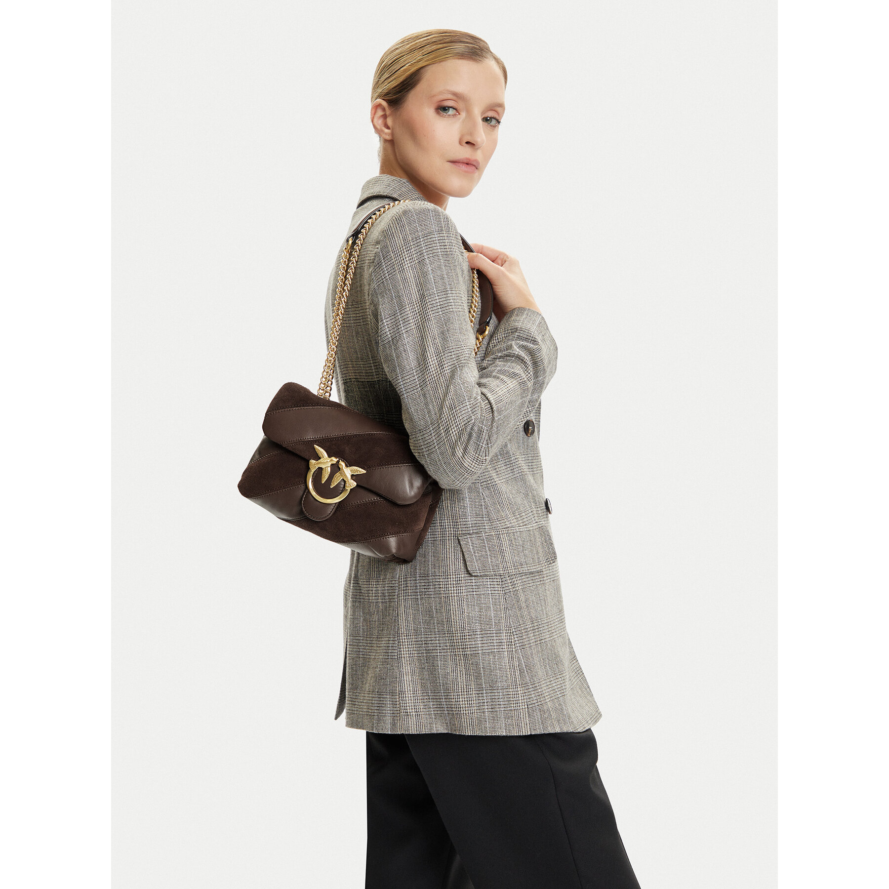 Borsetta PINKO Love Puff Mini Cl AI 25-26 PLTT 100039 A2JY Marrone