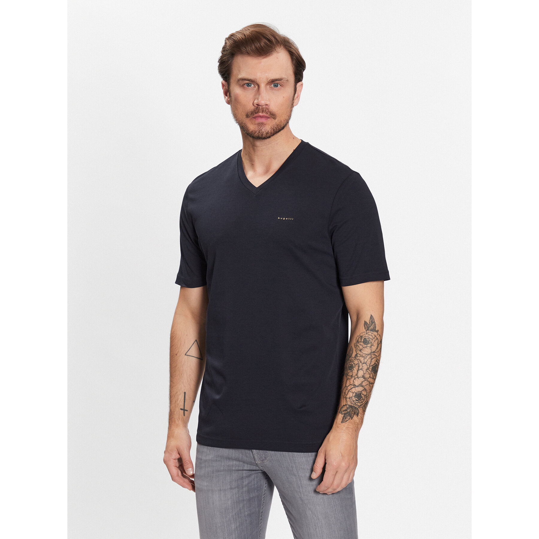 Bugatti T-Shirt 8450 35190 Σκούρο μπλε Slim Fit