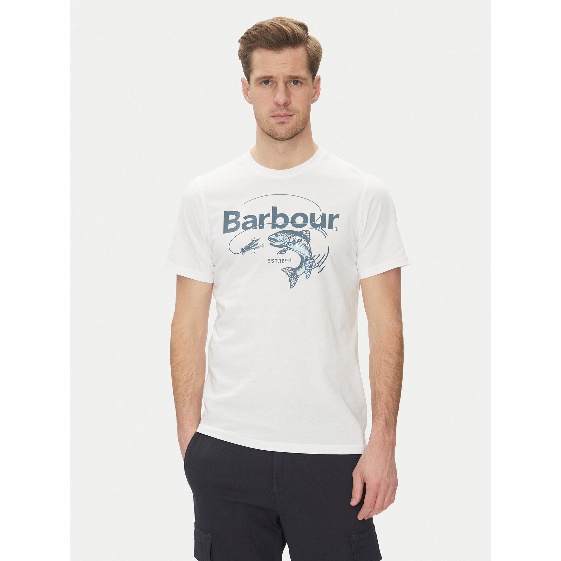 Barbour Póló Lydd MTS1396WH11 Fehér Tailored Fit