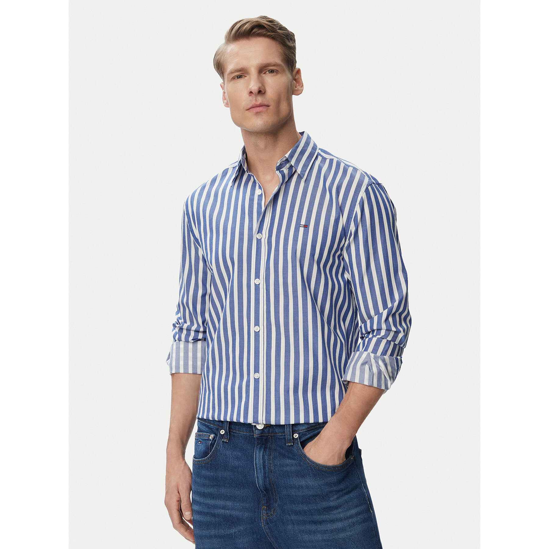 Tommy Jeans Hemd DM0DM23414 Hellblau Regular Fit