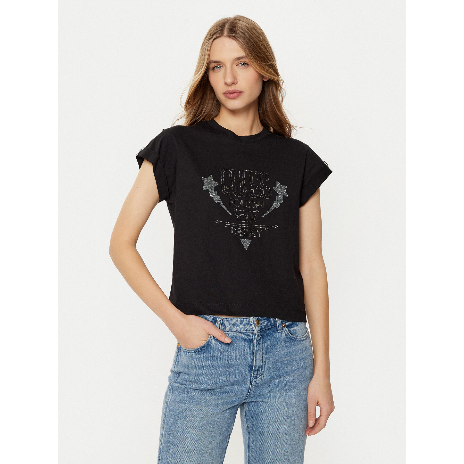Guess Póló W5RI06 I3Z14 Fekete Regular Fit