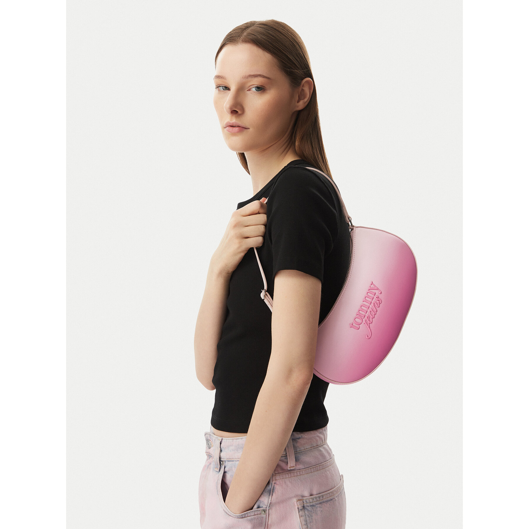 Geantă Tommy Jeans Tjw Must Degrade Shoulder Bag AW0AW18774 Roz deschis
